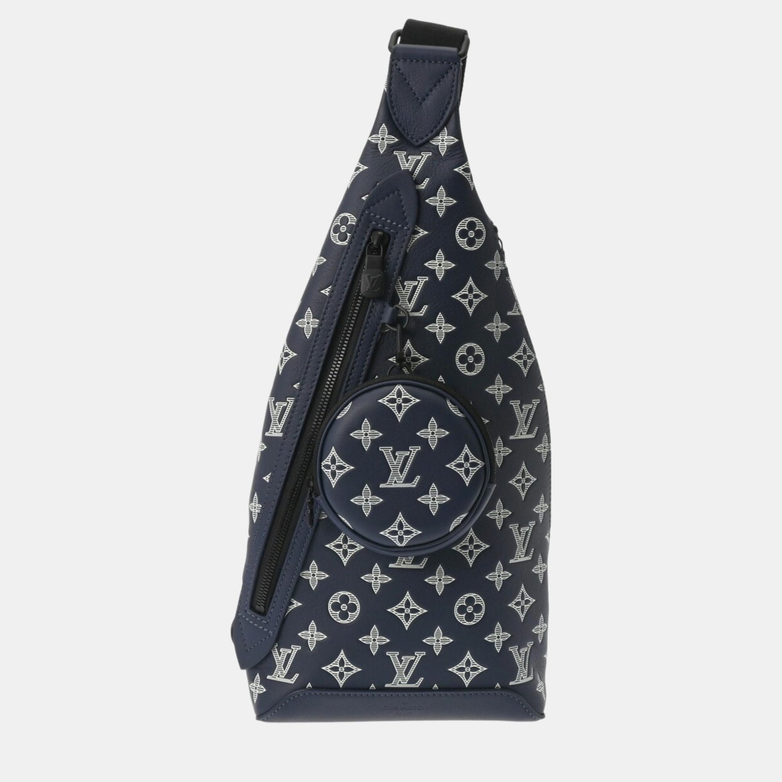 Louis Vuitton Monogram Shadow Duos Body Navy Leather Shoulder Bag