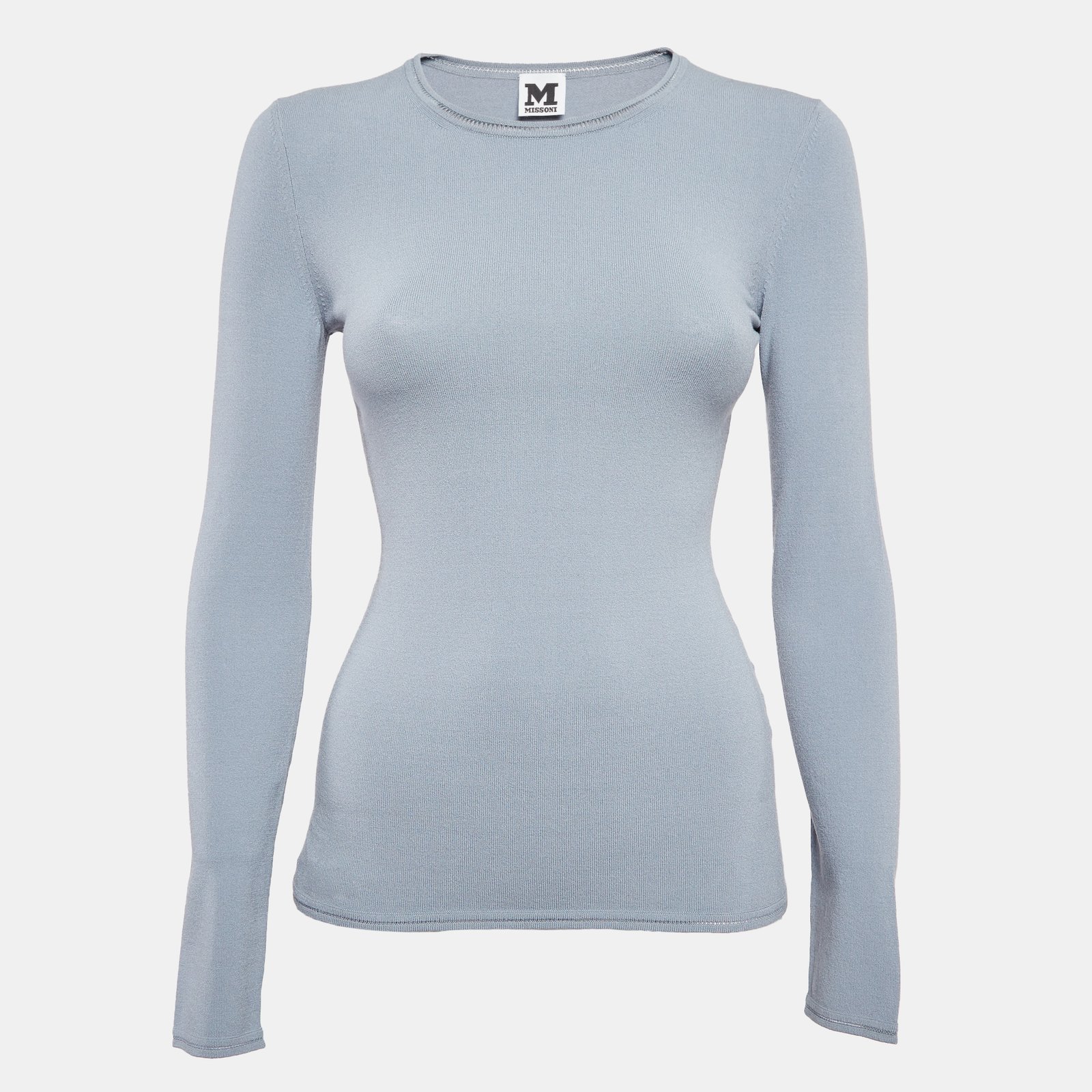 M Missoni Blue Knit Full Sleeves Top S
