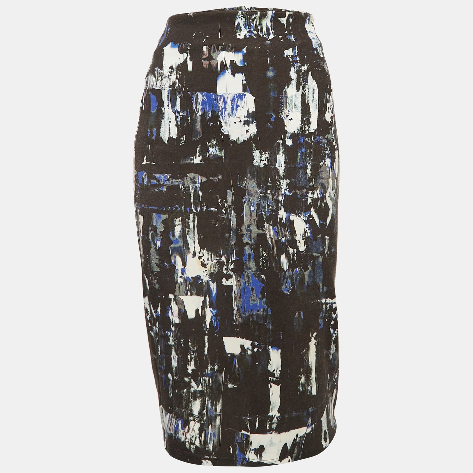 Maje Black Horseshoe Embroidered Crepe Trapeze Mini Skirt M