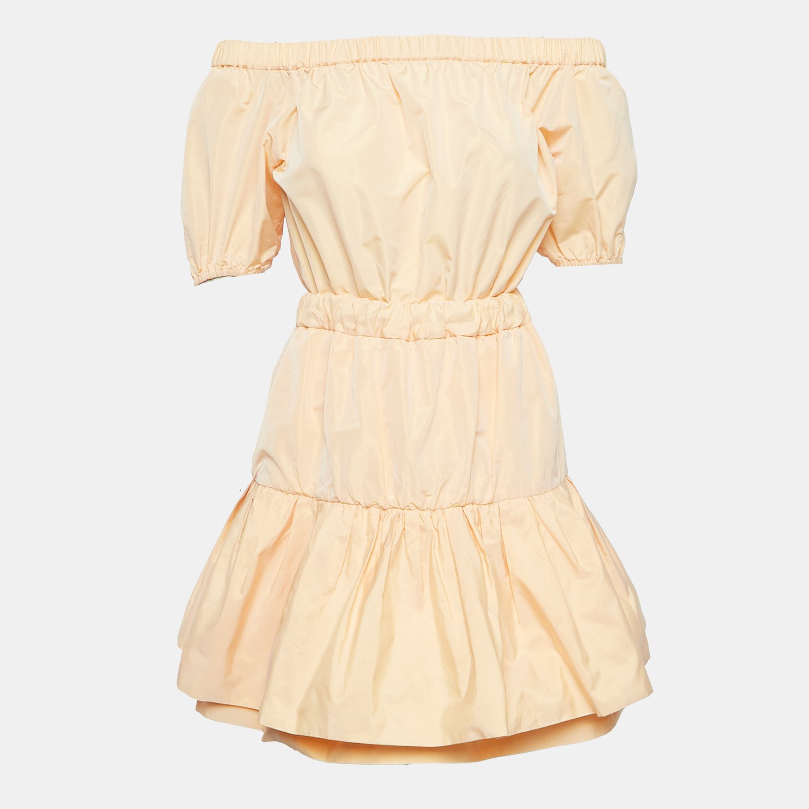 Maje Orange Crepe Tiered Mini Dress M