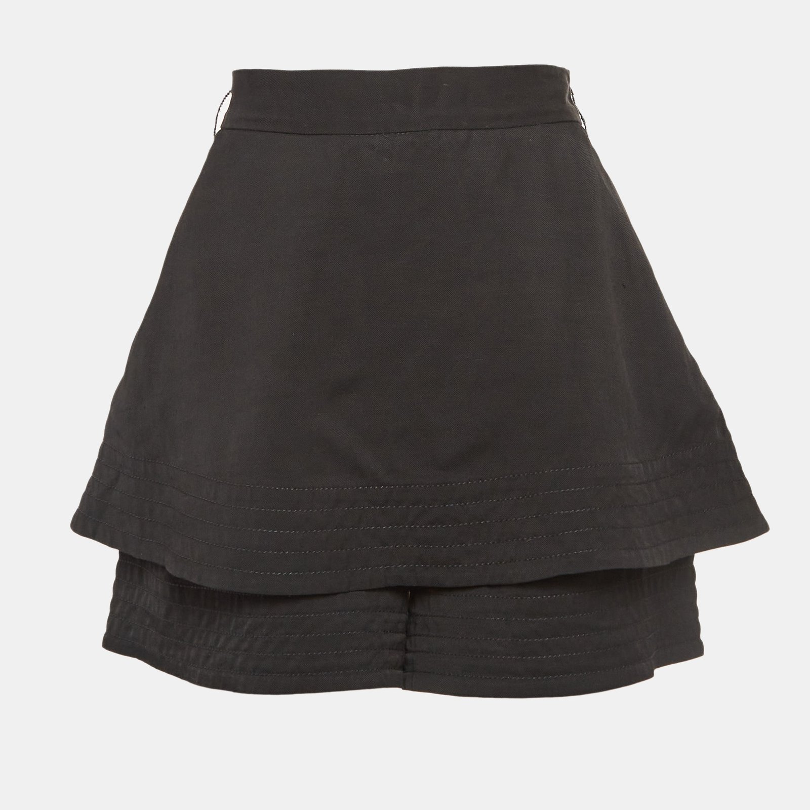 Maje Black Linen Blend Skort L