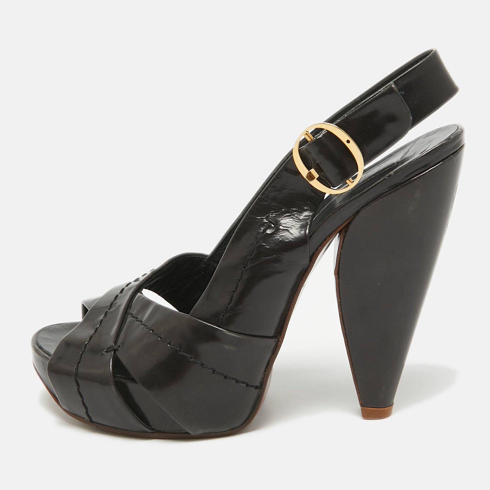 Marc Jacobs Brown Leather Ankle Strap Sandals Size 37