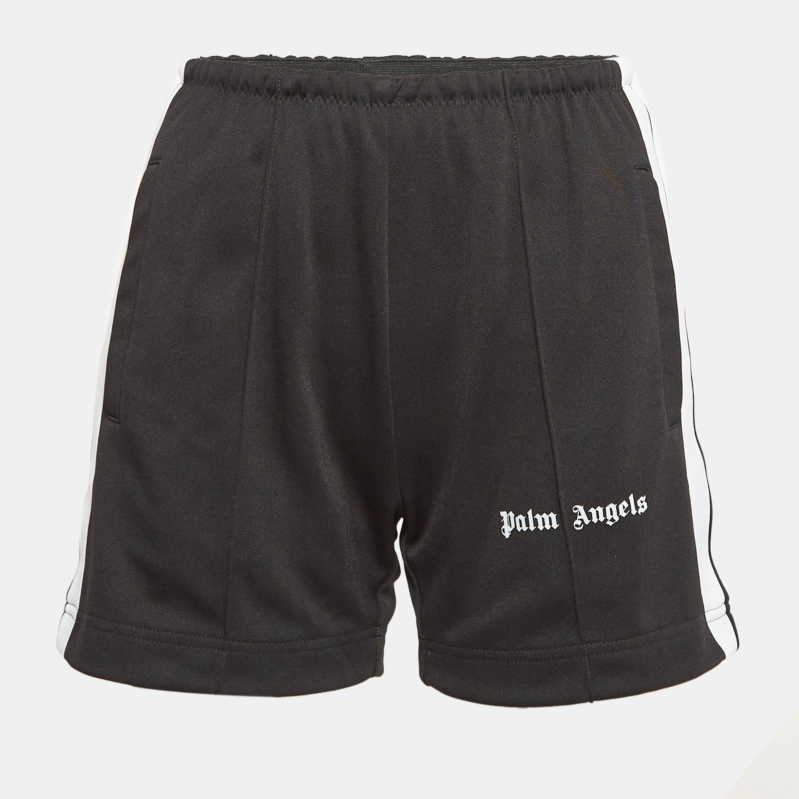 Palm Angels Black Side-Strip Jersey Short XS