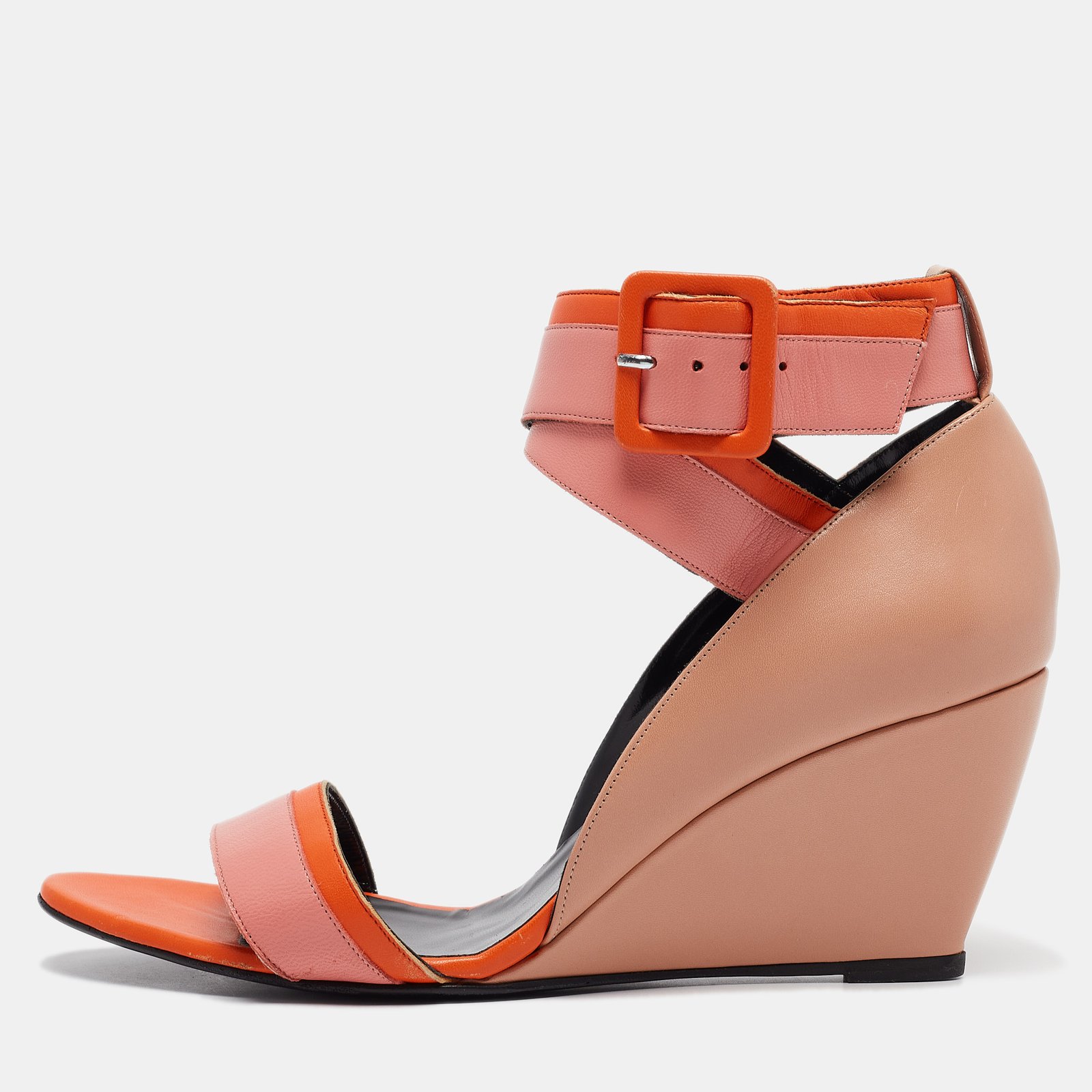 PIERRE HARDY Multicolor Leather Wedge Sandals Size 40
