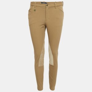 Polo Ralph Lauren Brown Cotton Suede Trim Breeches Pants M