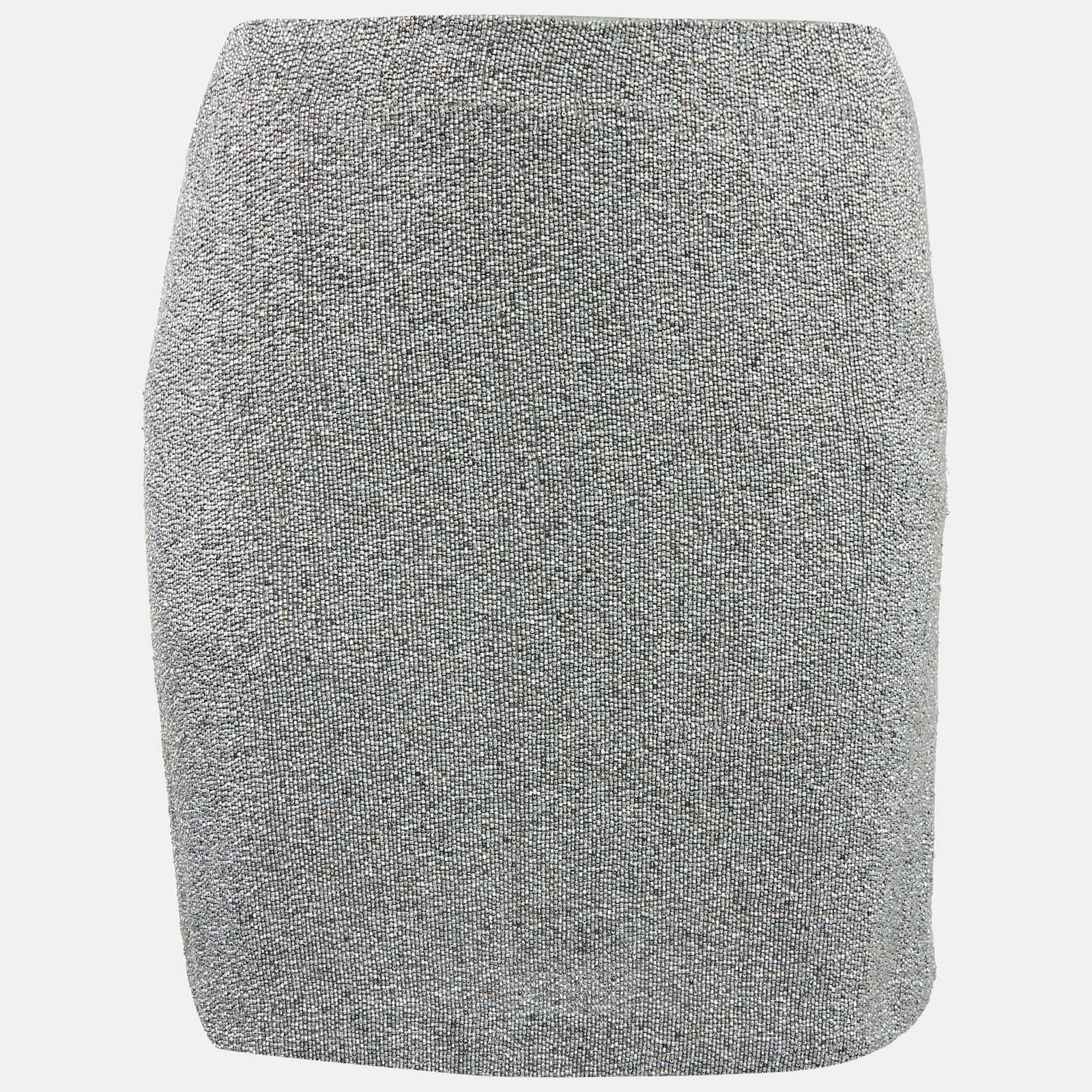 Polo Ralph Lauren Grey Beaded Chiffon Mini Skirt S