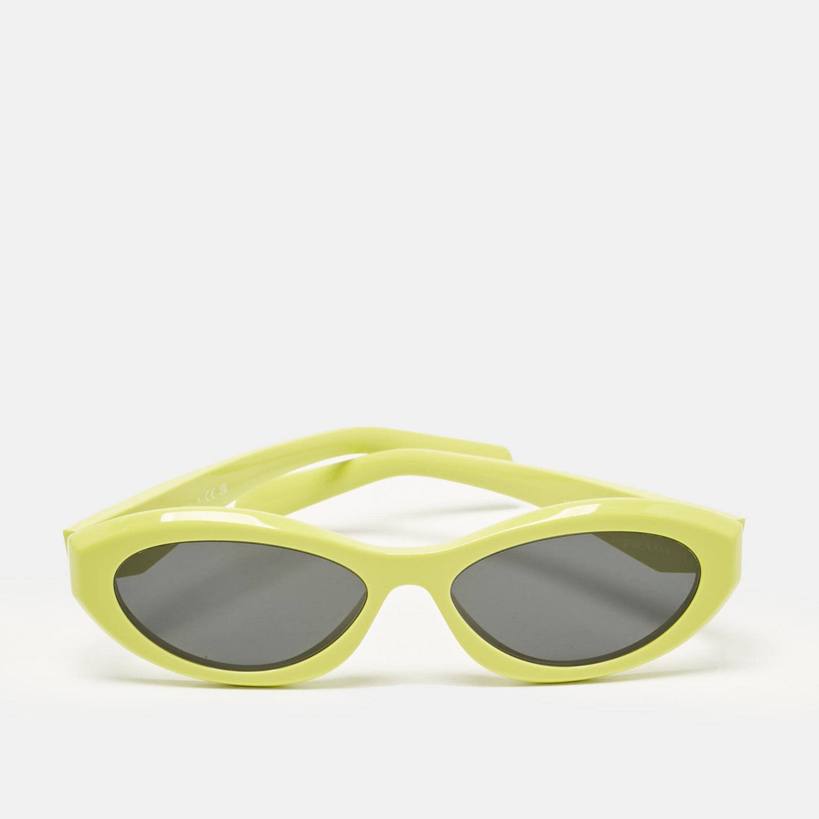 Prada Lime/Black SPR26Z Frame Oval Sunglasses
