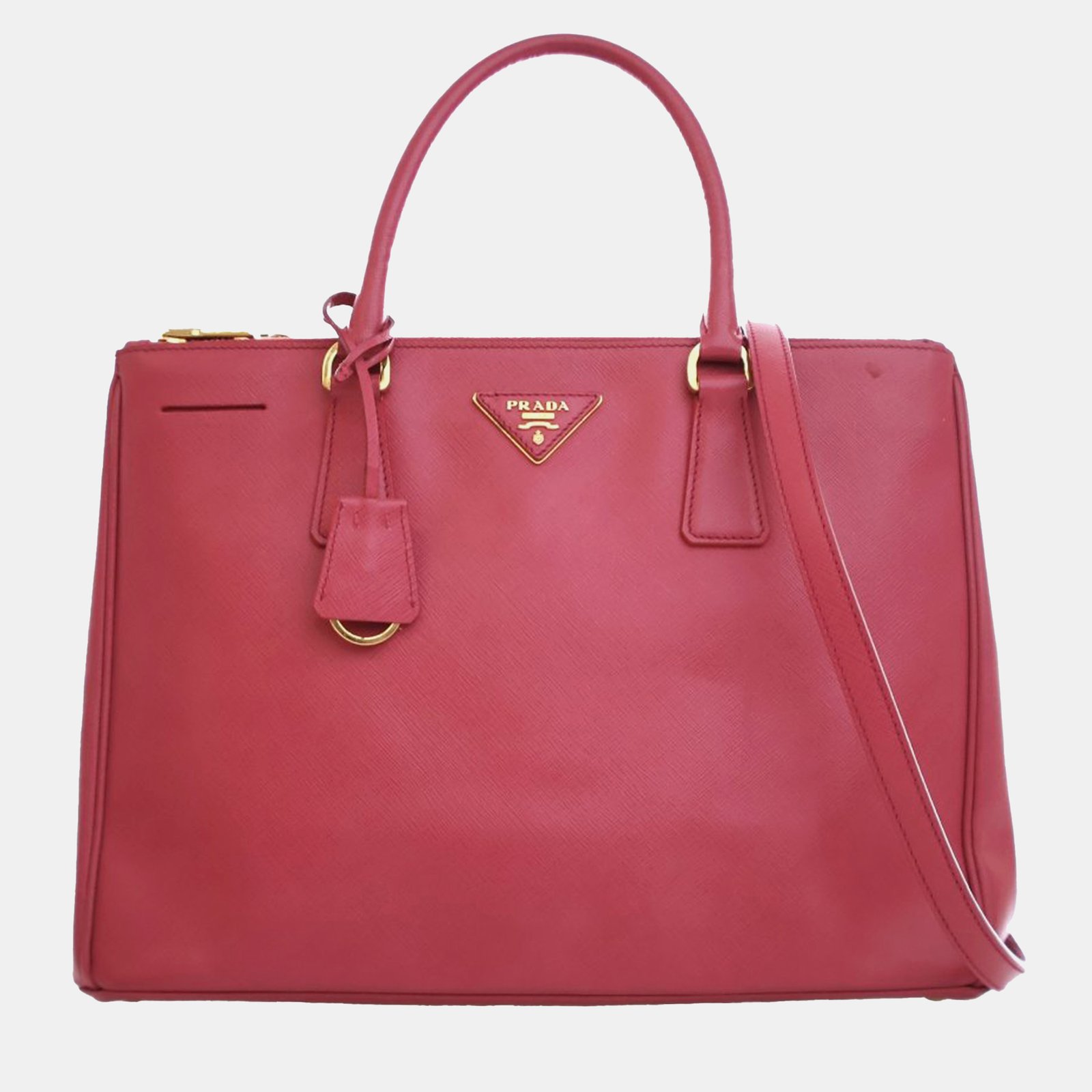Prada Medium Saffiano Lux Galleria Double Zip Tote Bag