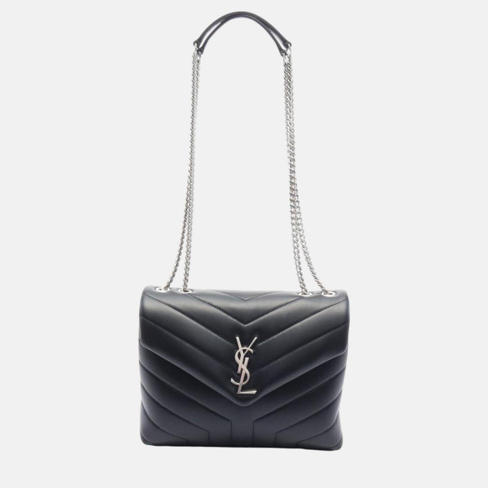 Saint Laurent Cassandra Leather Black Shoulder Bag