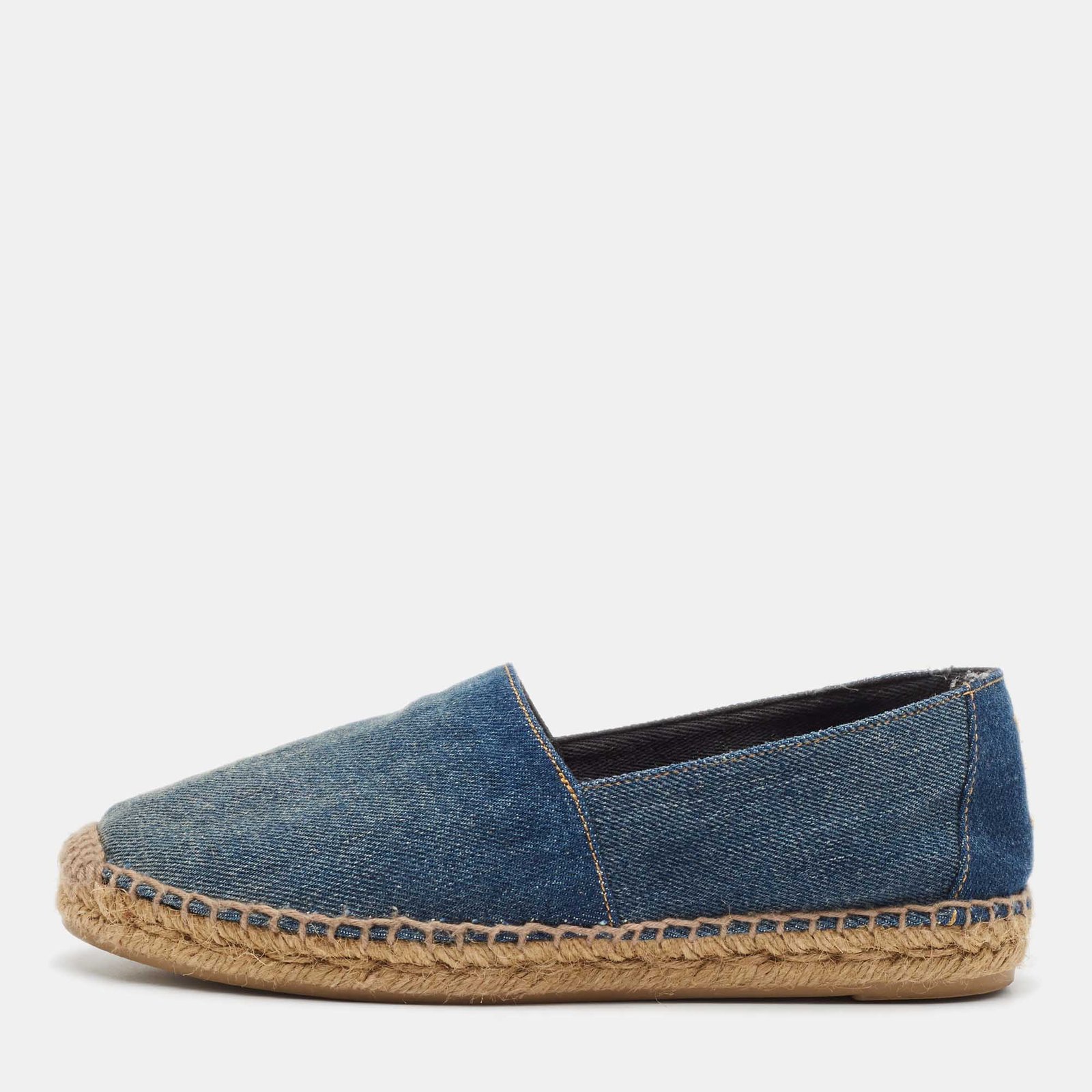 Saint Laurent  Blue Denim Espadrille Flats Size 36.5
