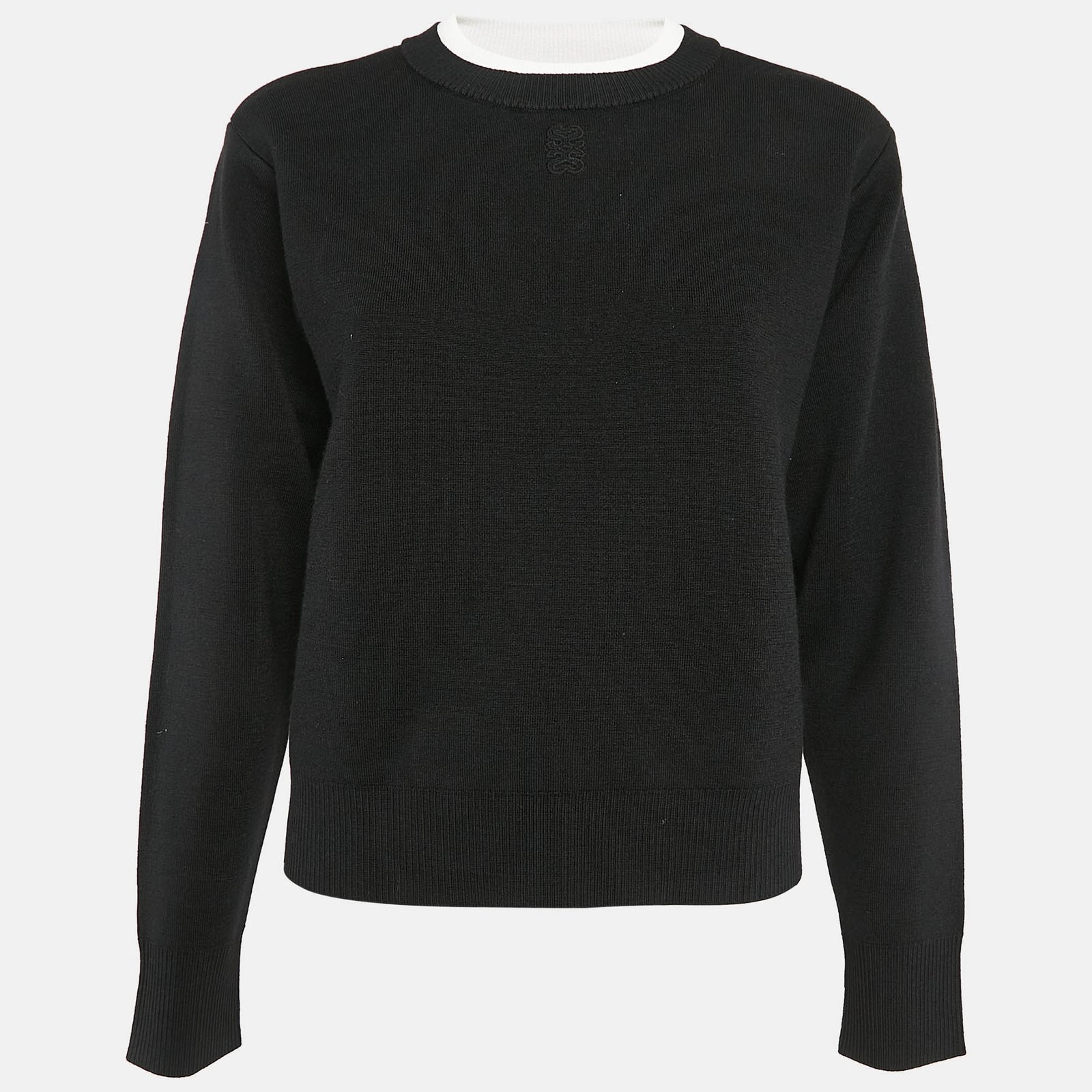Sandro Black Wool Blend Crew Neck Jumper S