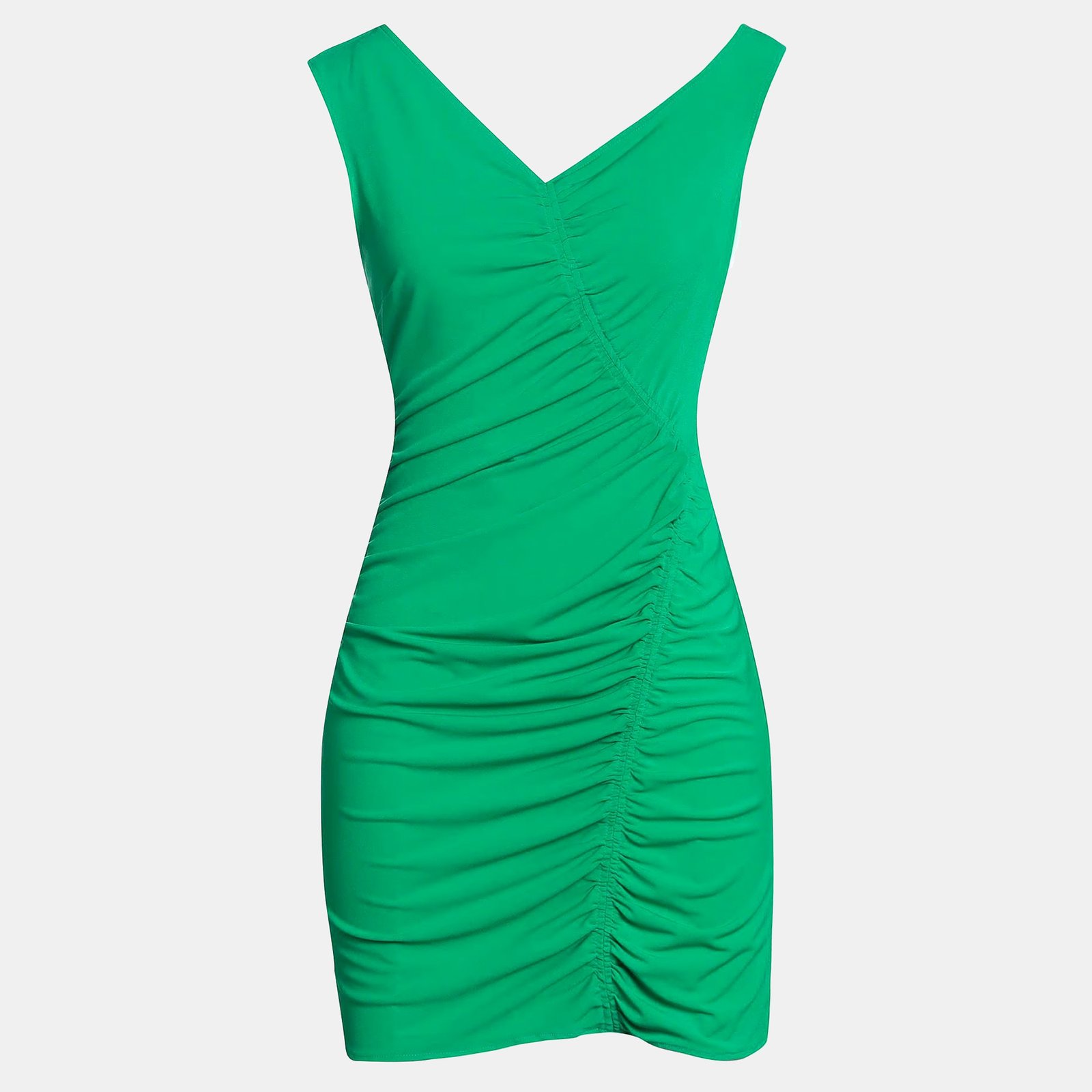 Self-Portrait Green Jersey One Shoulder Ruched Mini Dress M