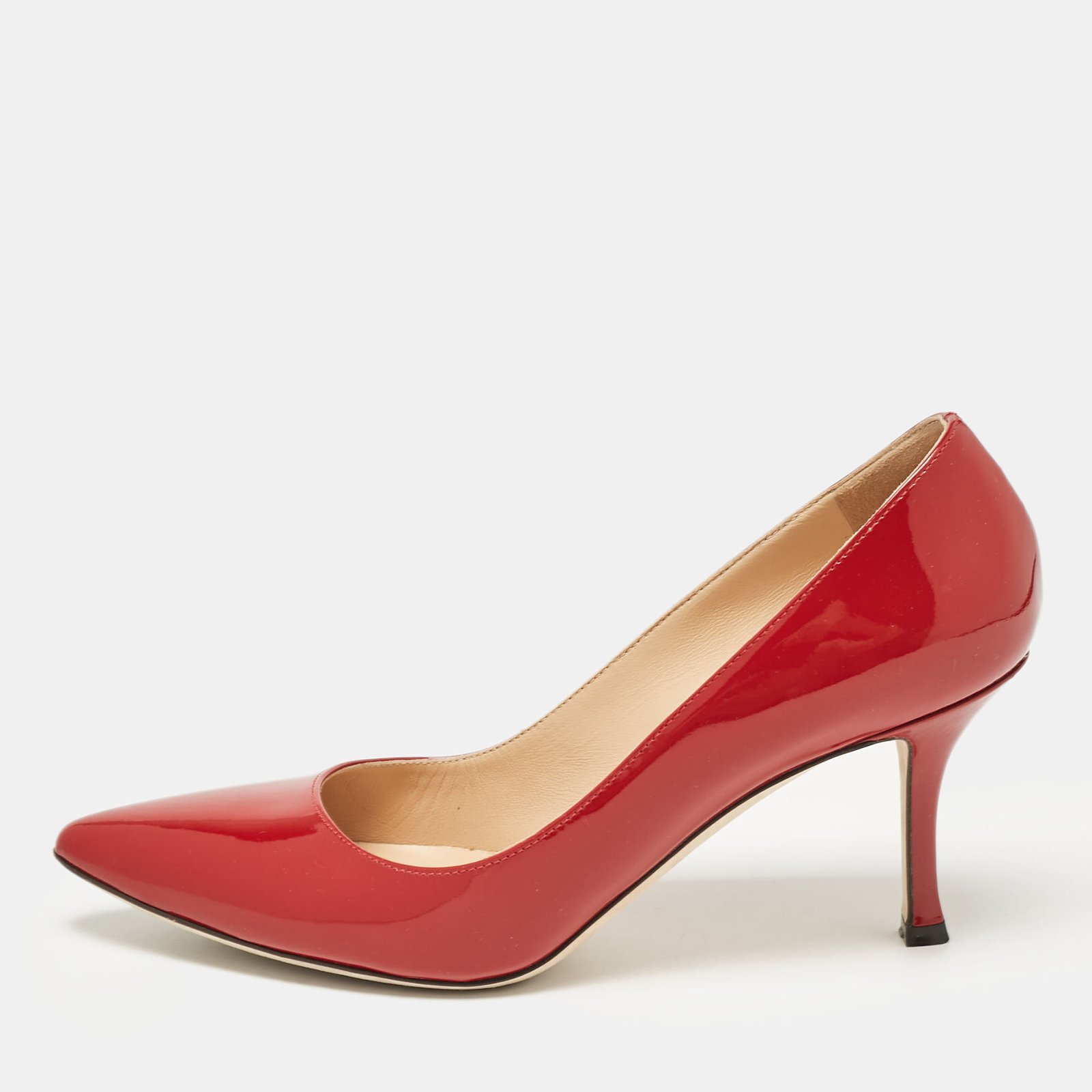 Sergio Rossi Red Patent Leather Secret Pumps Size 37.5