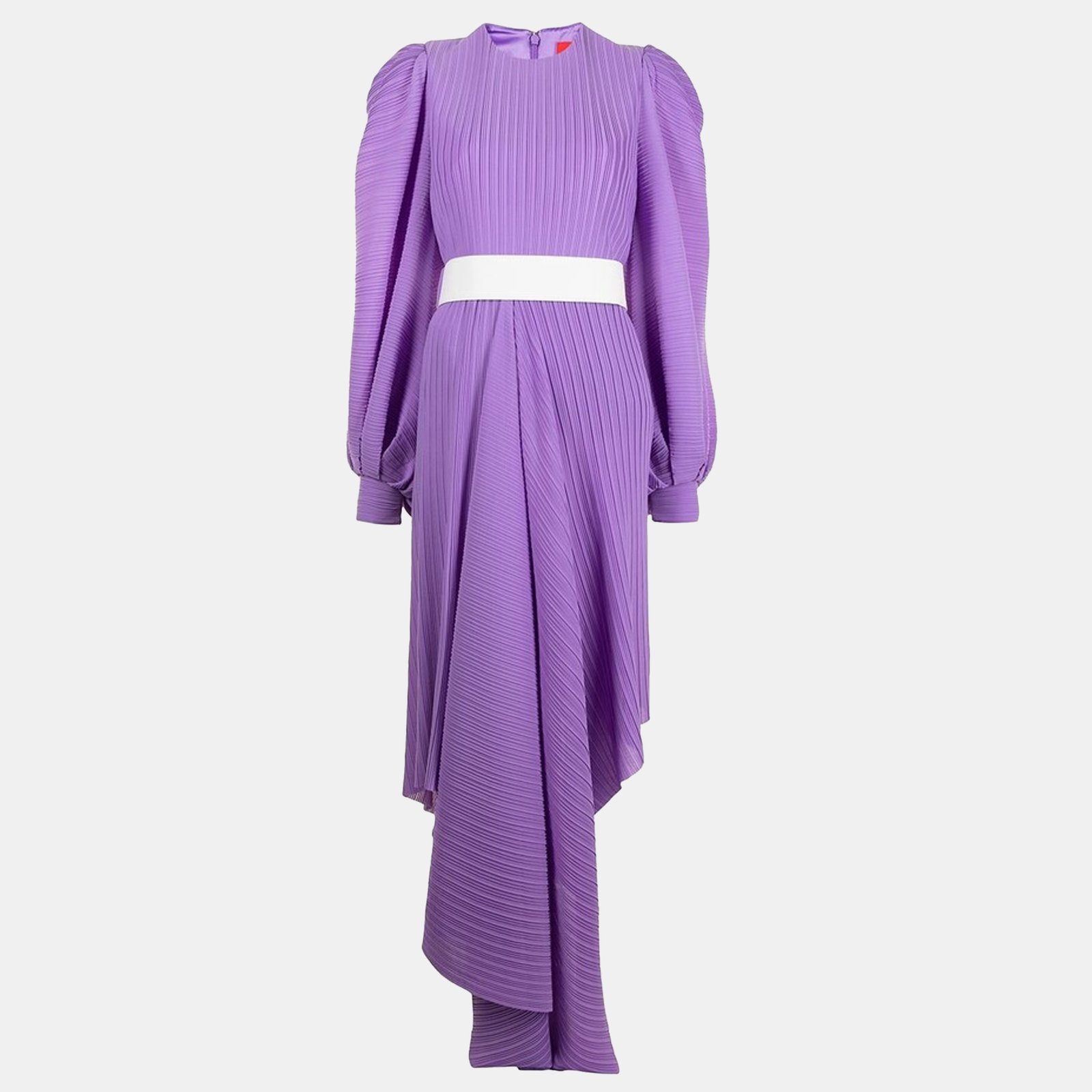 Solace London Dark Lilac Purple Belted Asymmetric Tilde Maxi Dress S