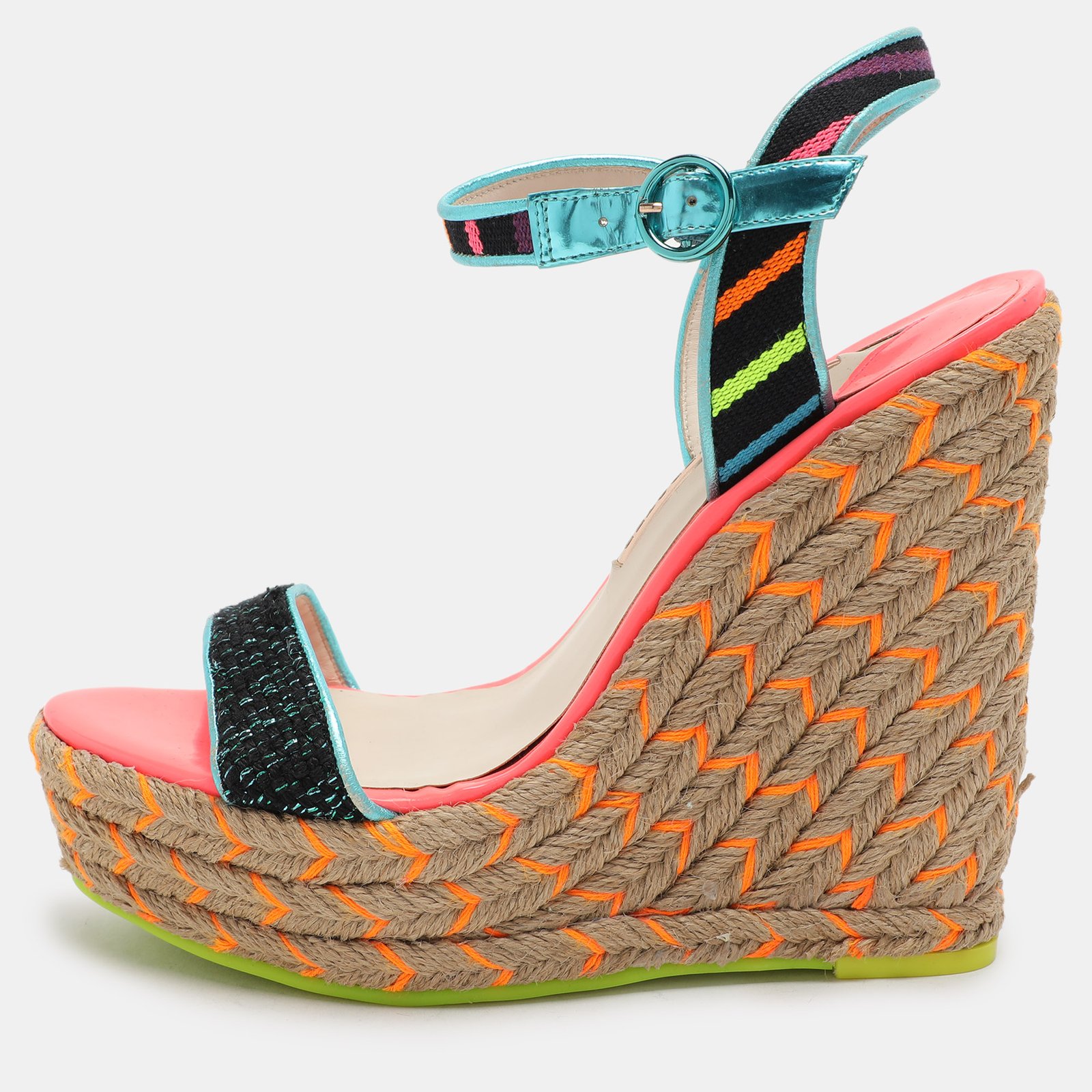 Sophia Webster Multicolor Fabric and Leather Lucita Espadrille Sandals Size 40