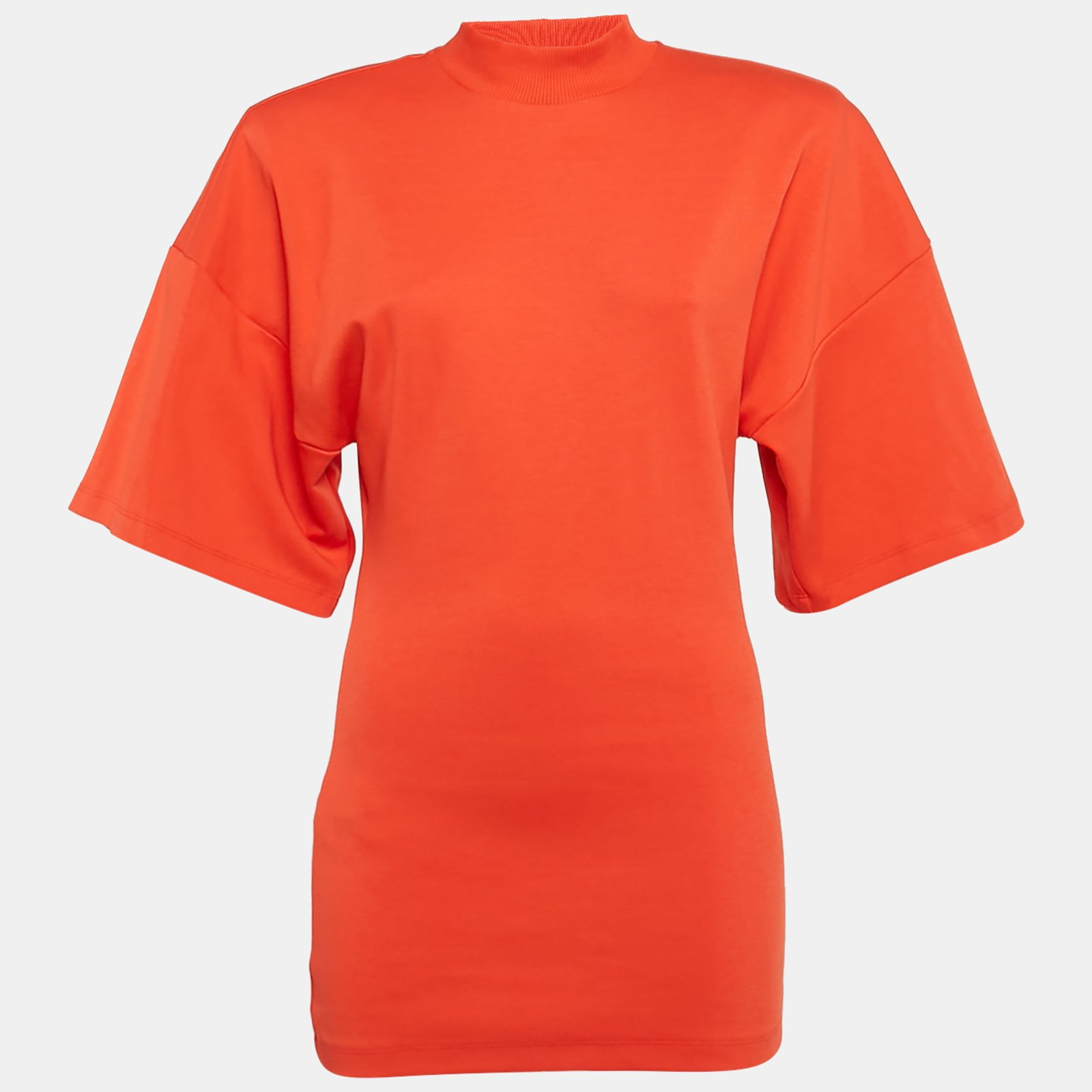 The Attico Orange Cotton Oversized High Neck T-Shirt M