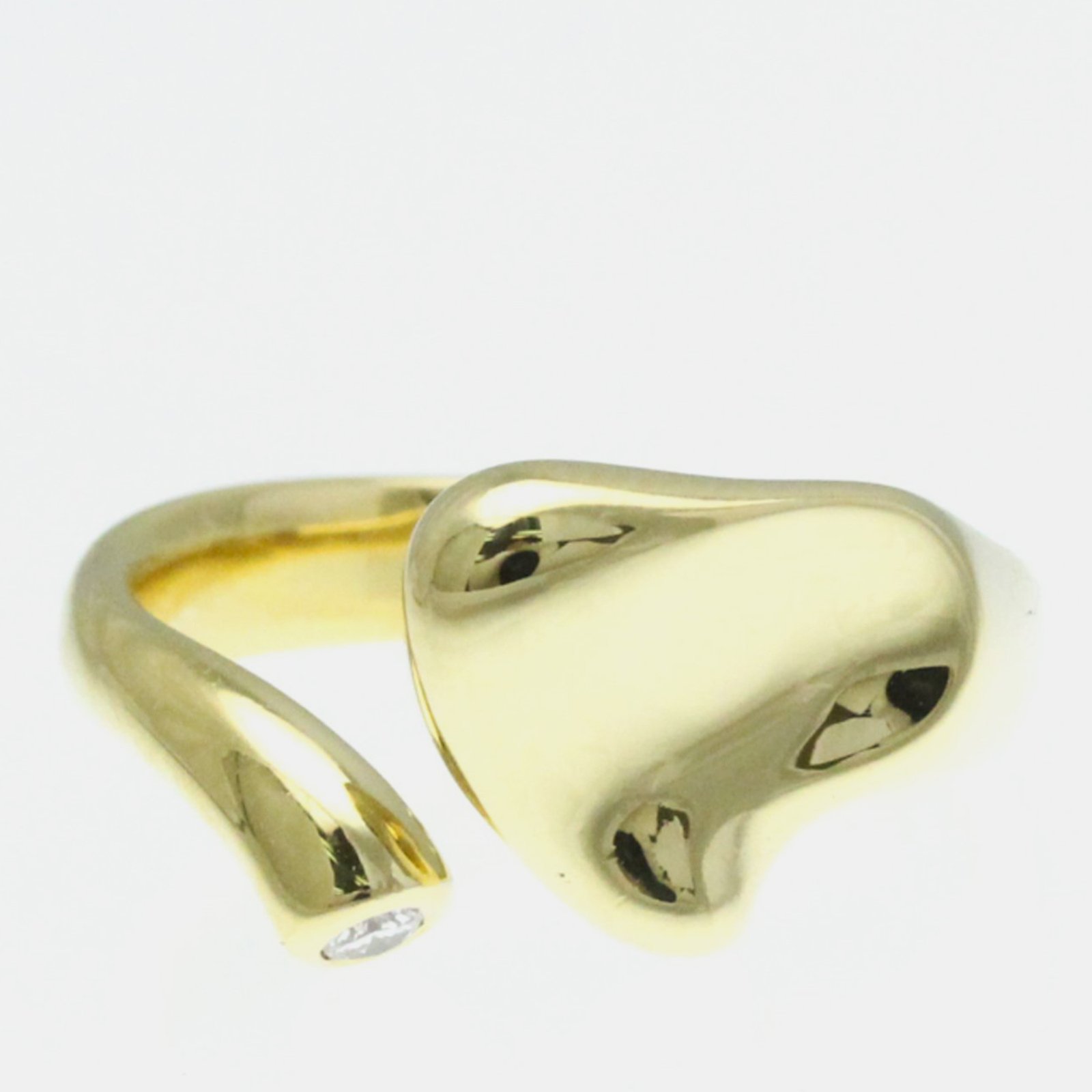 Tiffany & Co. 18K Yellow Gold and Diamond Elsa Peretti Heart Ring EU 52