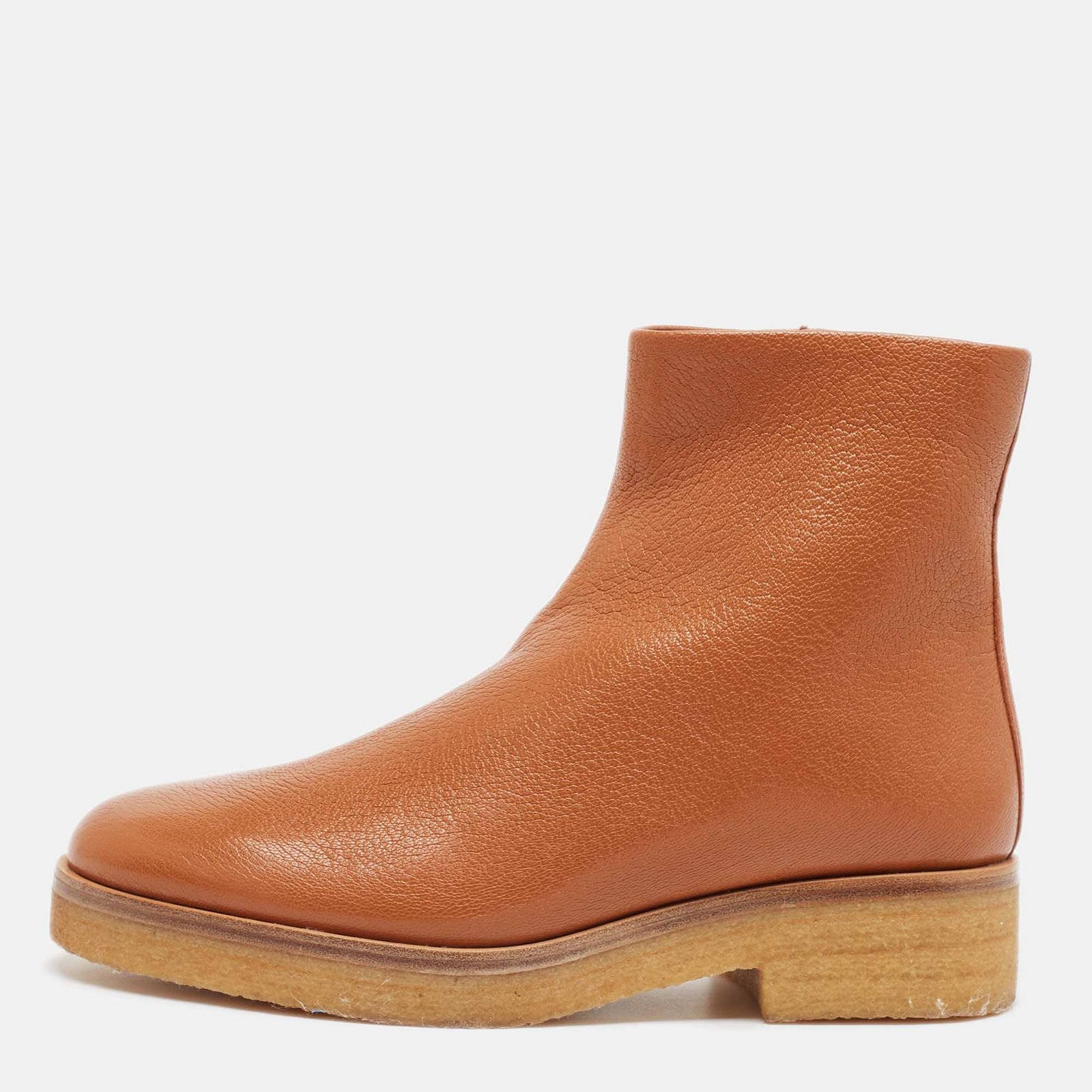 Tory Burch Brown Leather Ankle Length Boots Size 37