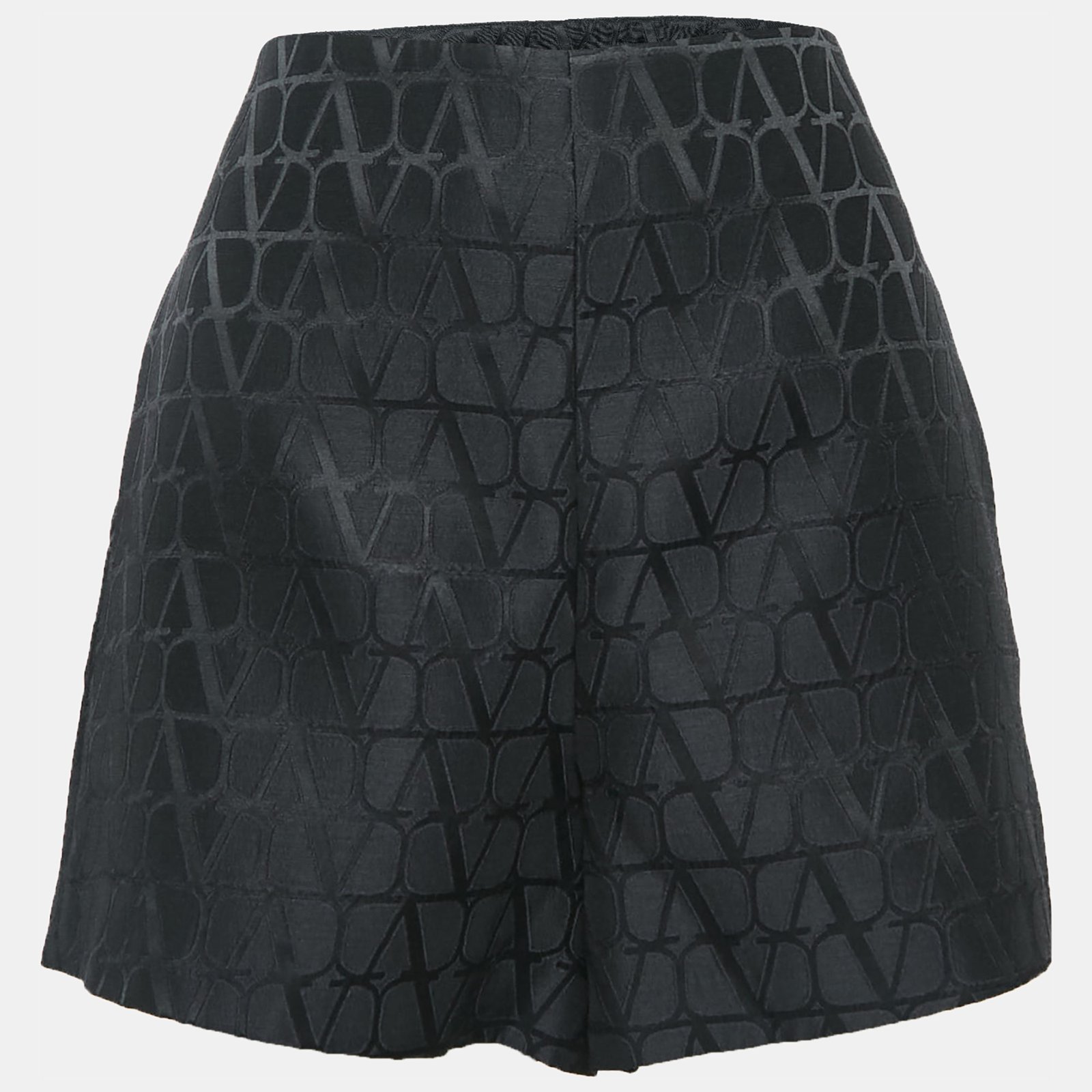 Valentino Black Monogram Jacquard Shorts XS