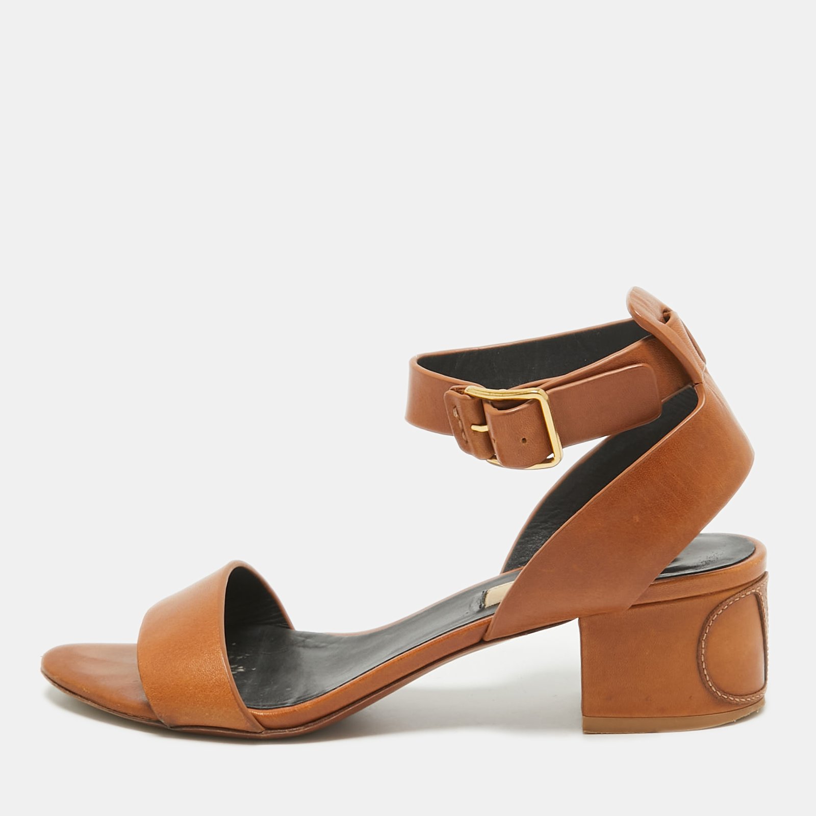 Valentino Tan Leather Ankle Strap Sandals Size 37
