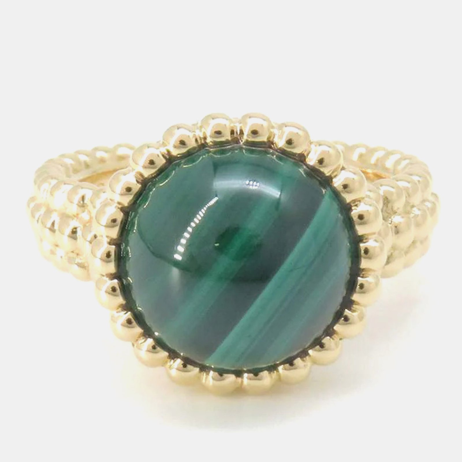 Van Cleef & Arpels 18K Yellow Gold Perlee Couleur Ring Size 47/#7