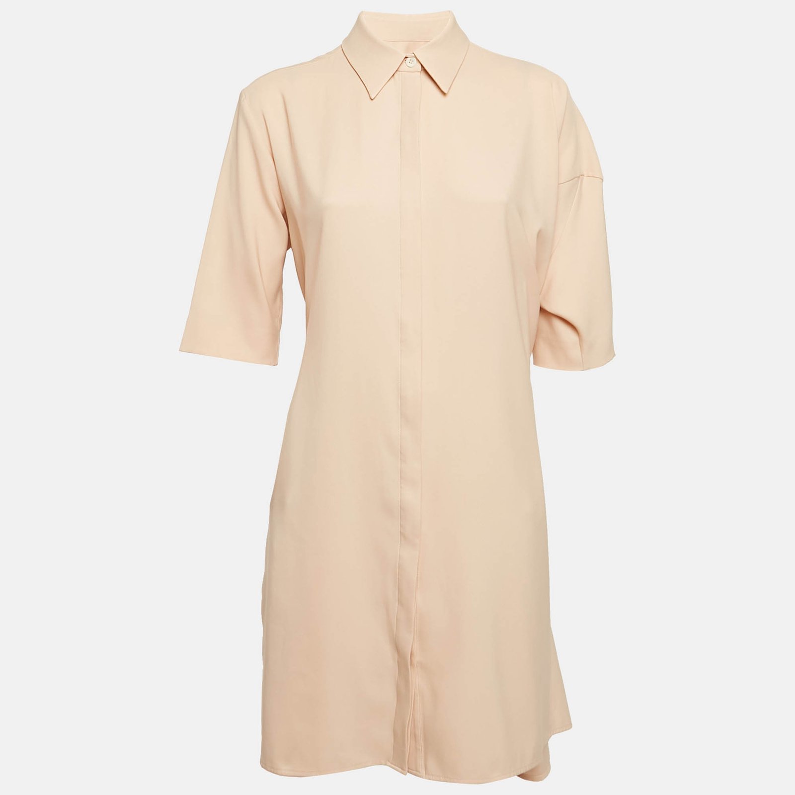 Victoria Victoria Beckham Orange Button Front Tie-Up Waist Short Dress M