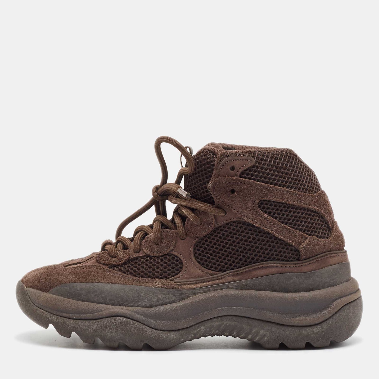Yeezy x Adidas Brown Suede and Mesh Oil Desert Boots Size 39 1/3