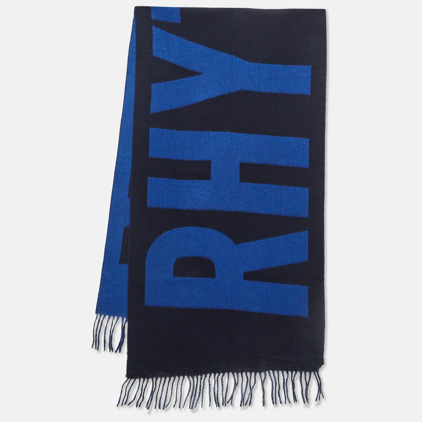 Zadig & Voltaire Blue Rhythm Print Wool Blend Reversible Elliot Scraf
