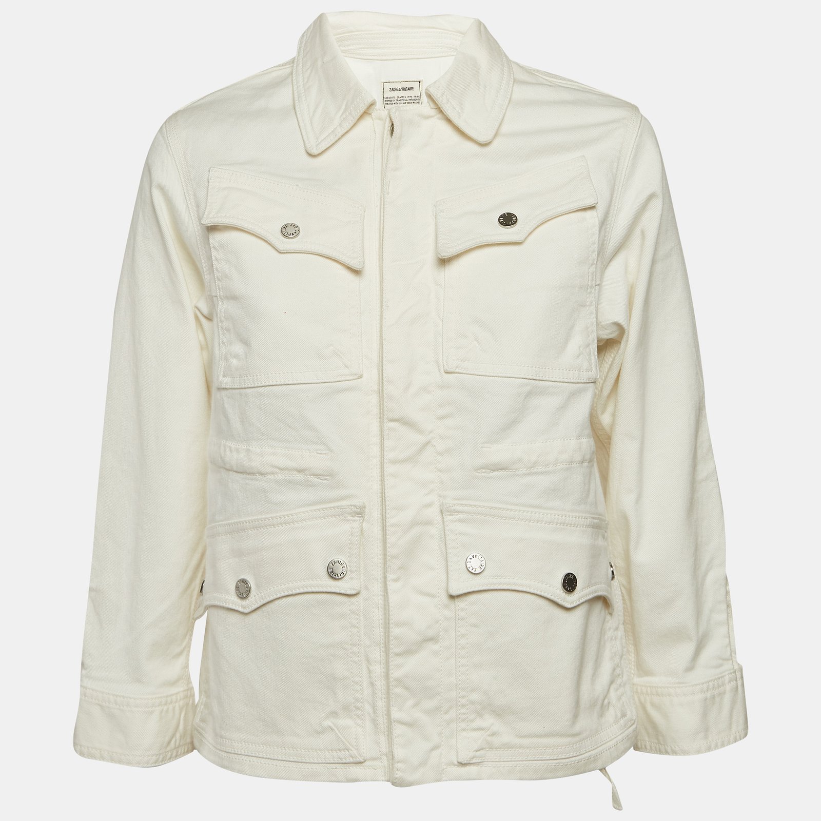 Zadig & Voltaire Off White Cotton Drill Denim Jacket XS