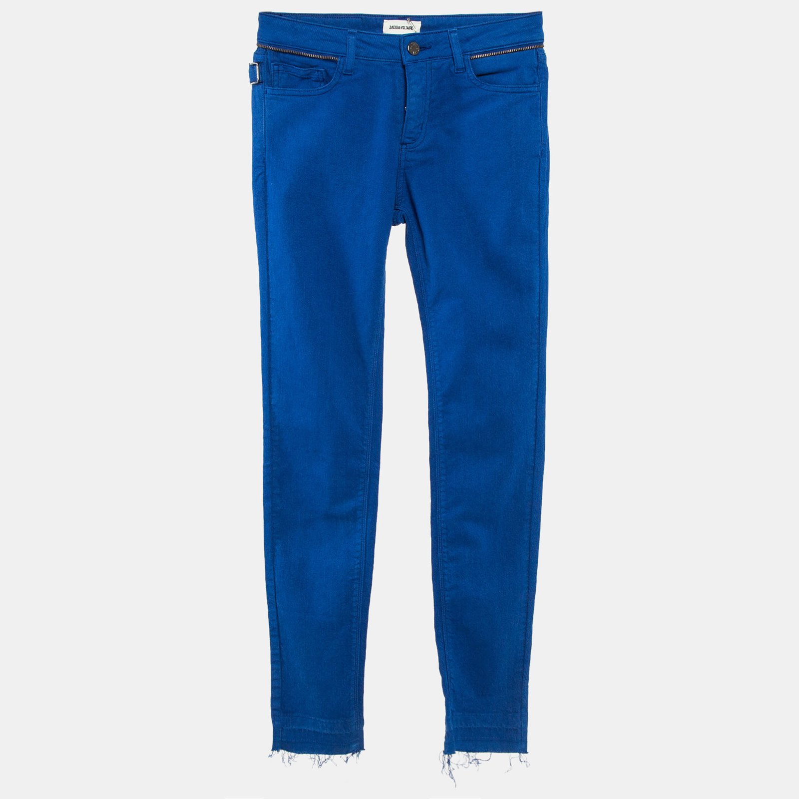 Zadig & Voltaire Blue Cotton Drill Skinny Eva Cher Jeans S Waist 25"