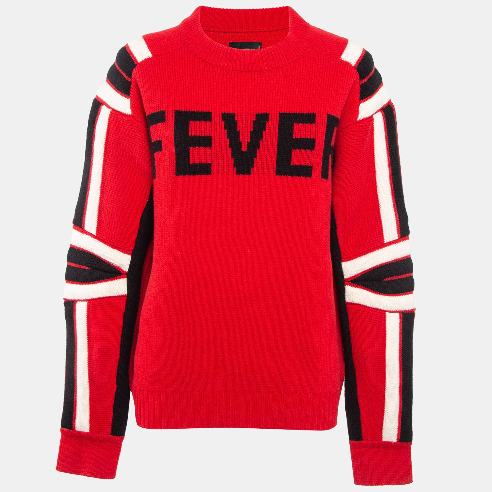 Zadig & Voltaire Red Fever Intarsia Rib Knit Amber Bis Sweater M