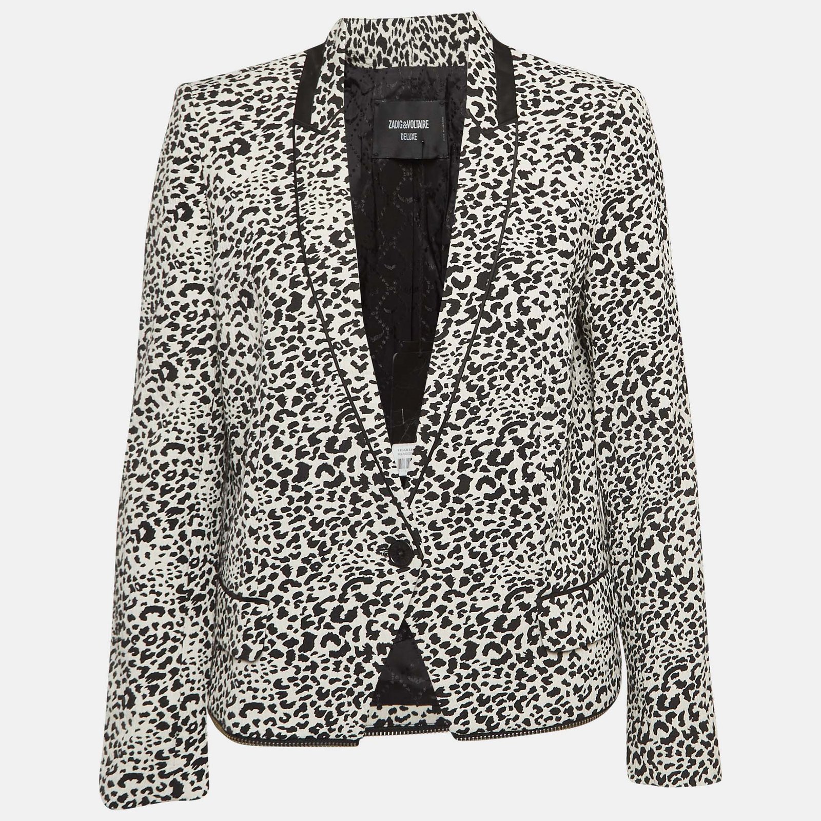Zadig & Voltaire Deluxe Leopard Jacquard Vegam Blazer M