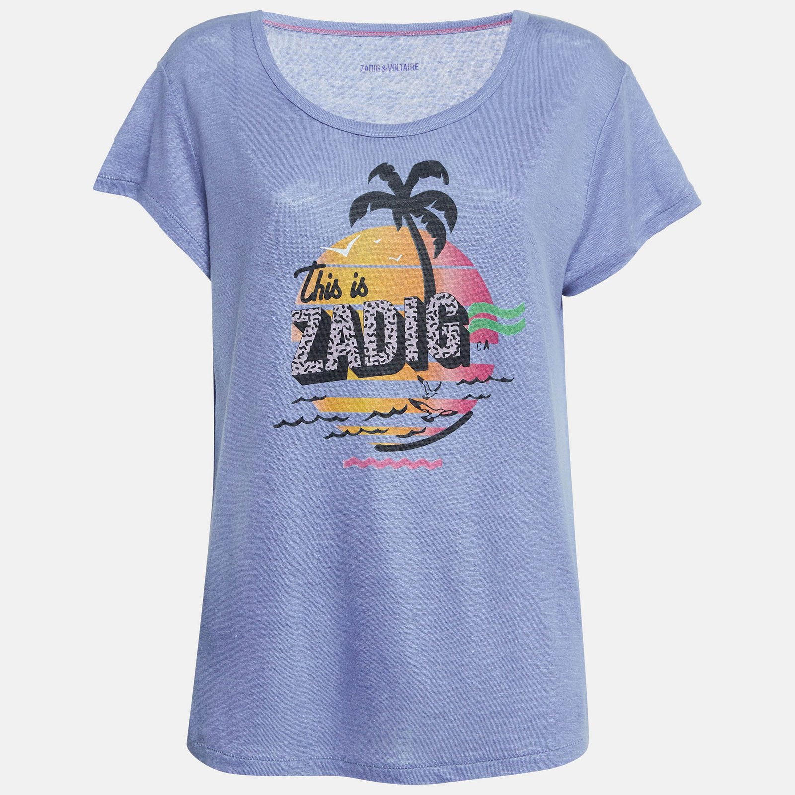 Zadig & Voltaire Blue Butterfly Print Jersey Meryl T-Shirt M