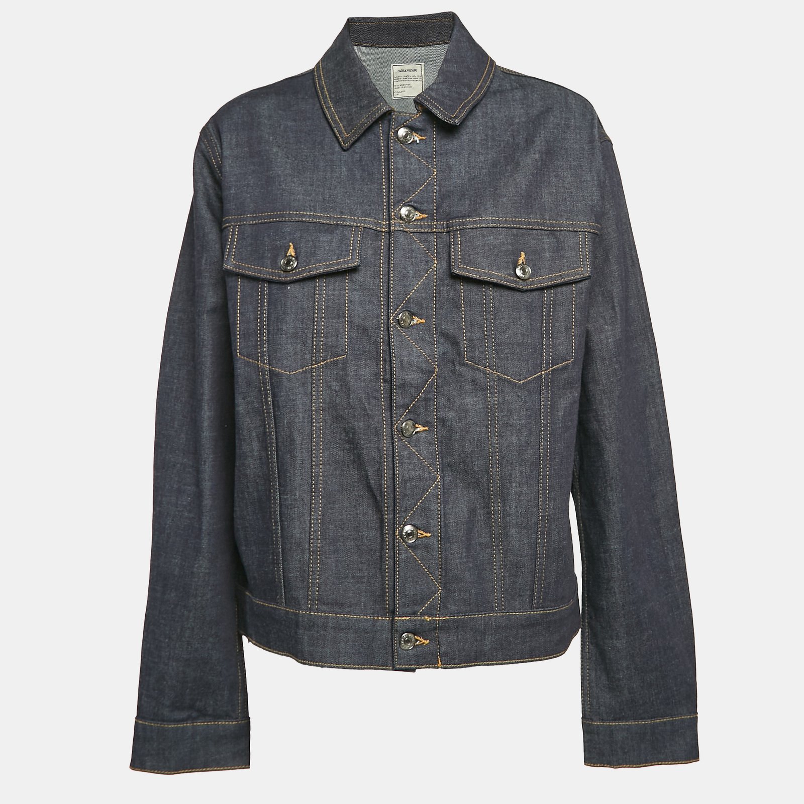 Zadig & Voltaire Blue Denim Button Front Jacket XL