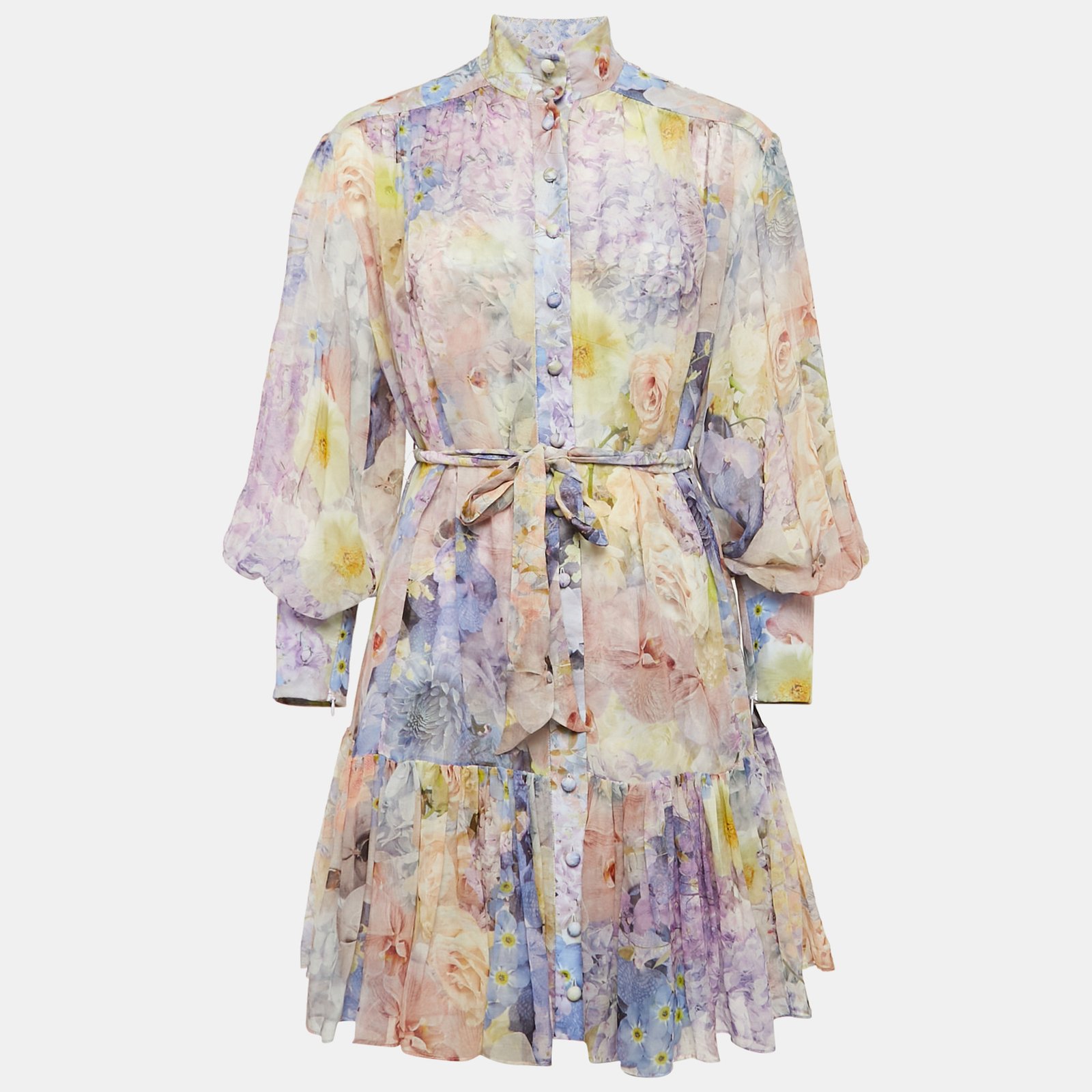 Zimmermann Multicolor Floral Print Mini Dress S