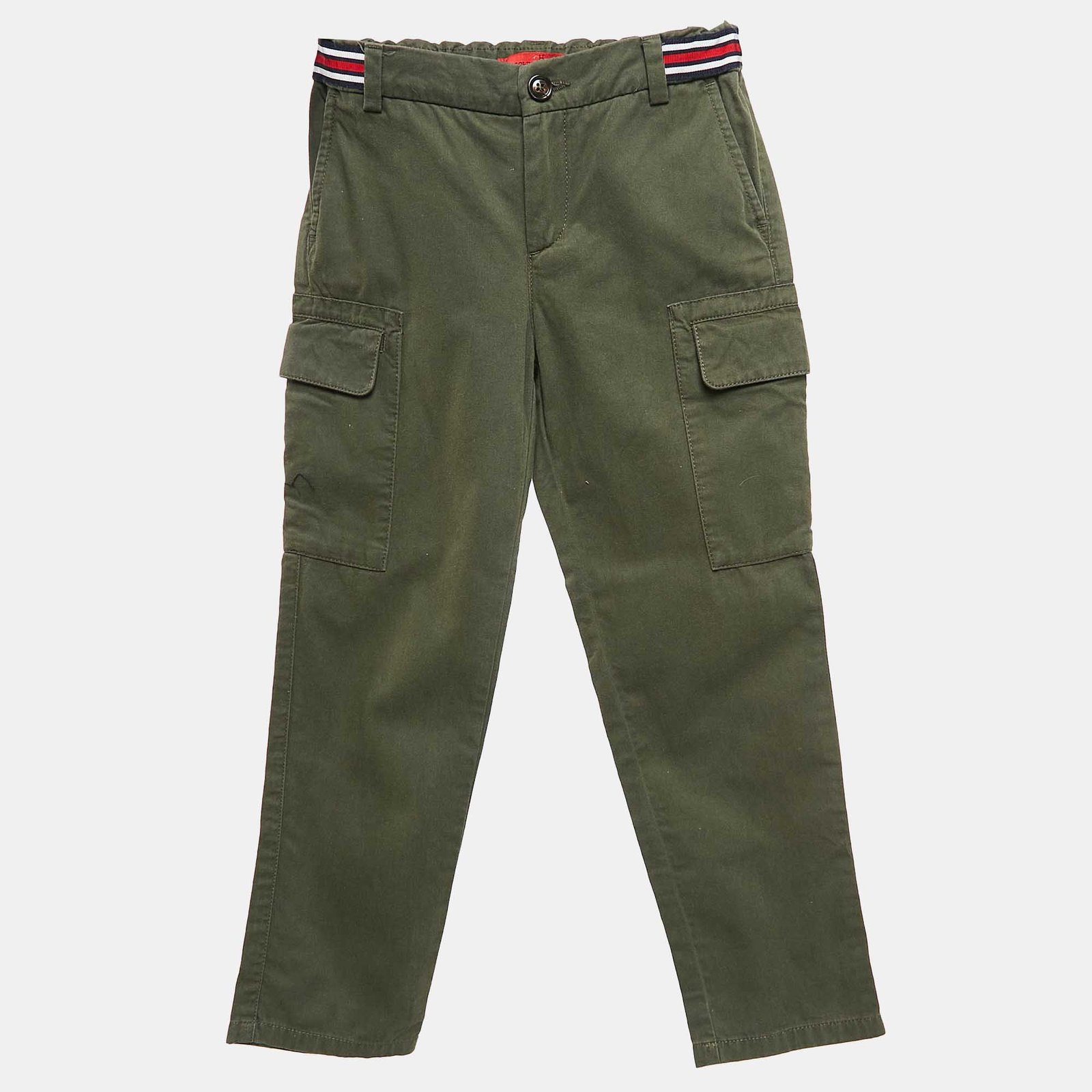 CH Carolina Herrera Khaki Green Cotton Utility Pants 6 Yrs