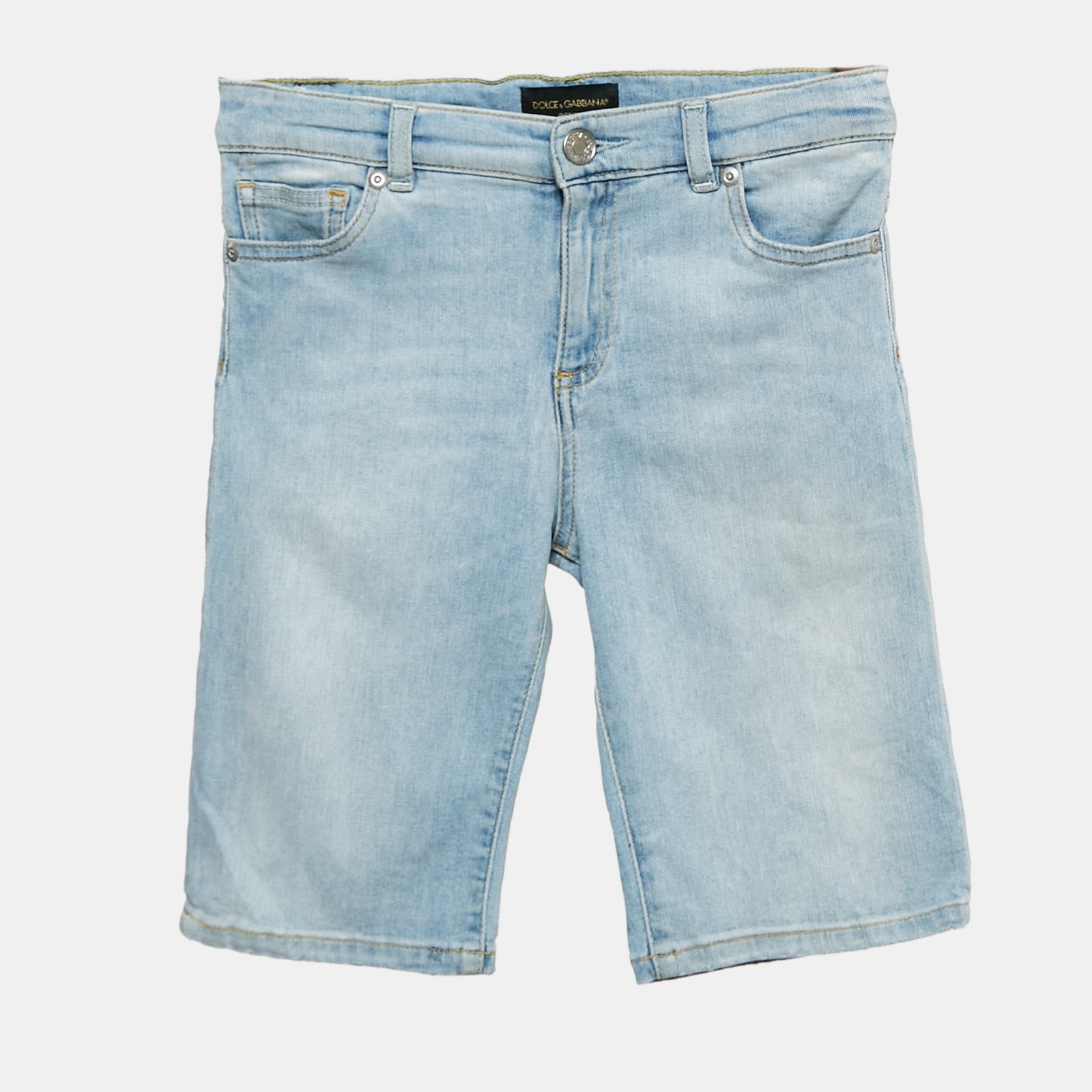 Dolce & Gabbana Kids Light Blue Washed Denim Short 7-8 Years