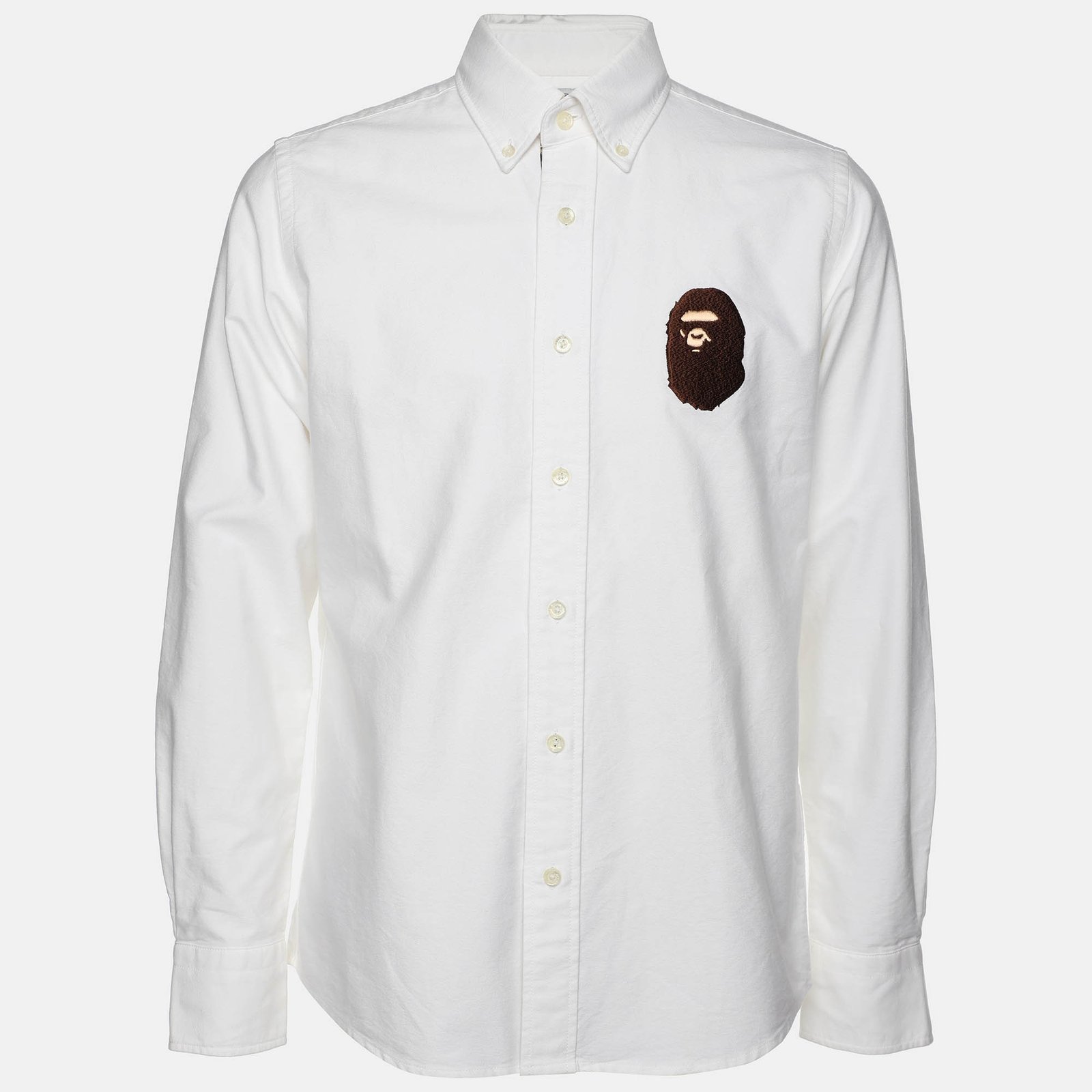 A Bathing Ape White Cotton Button Front Shirt S