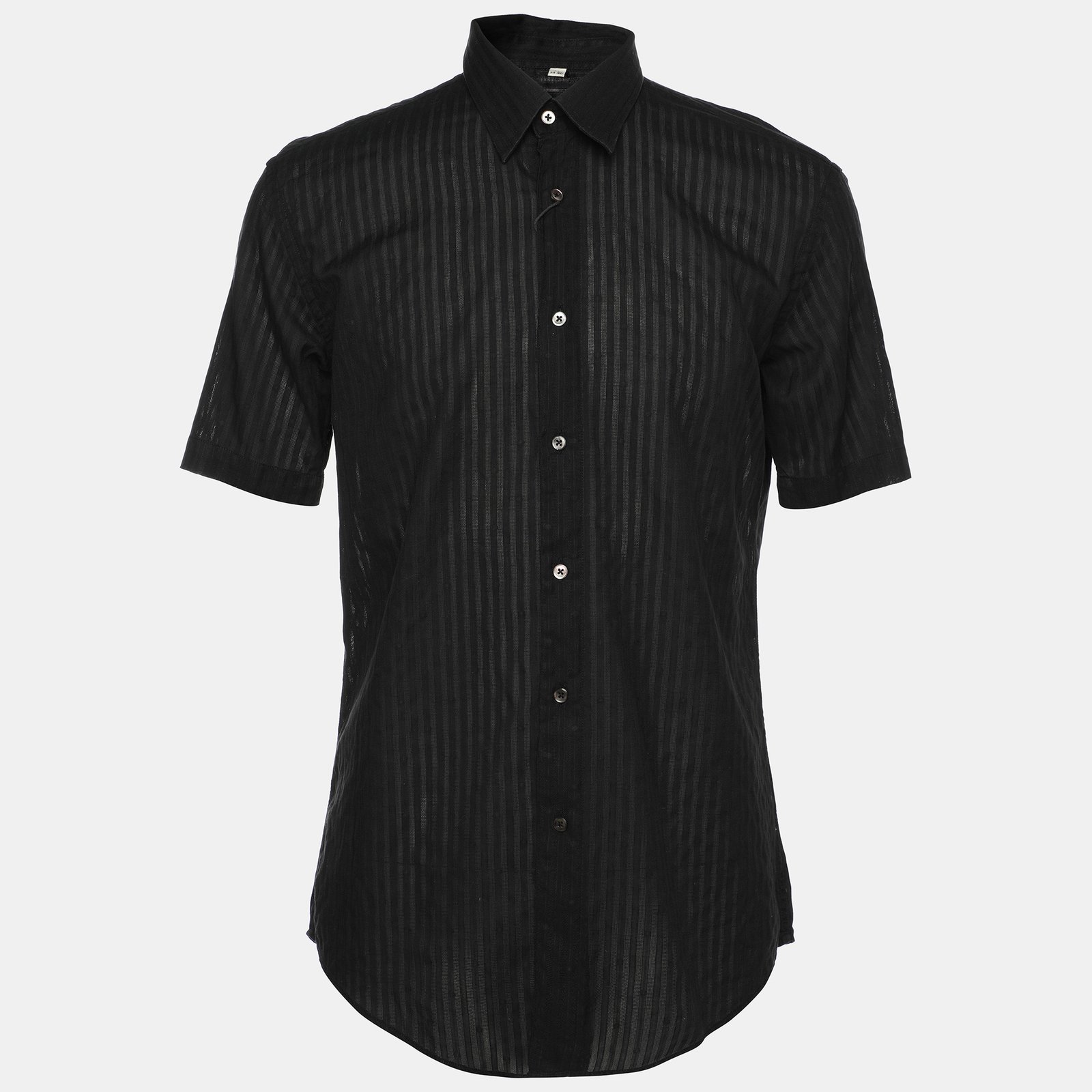 Balmain Black Cotton Knit Polo Shirt M