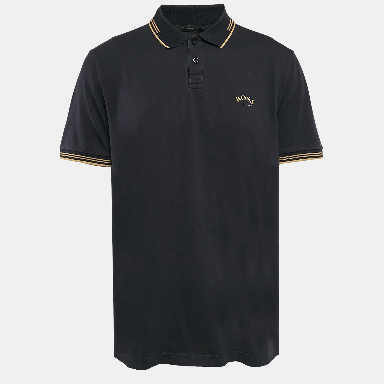 Boss By Hugo Boss Navy Blue Pique Cotton Paul Curved Polo T-Shirt XXL