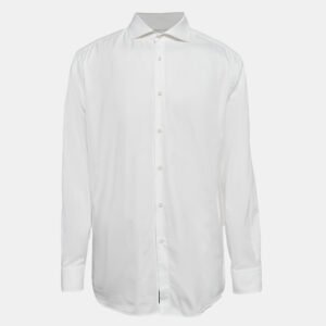 Boss By Hugo Boss White Cotton Tailored Slim Fit Formal Shirt 4XL