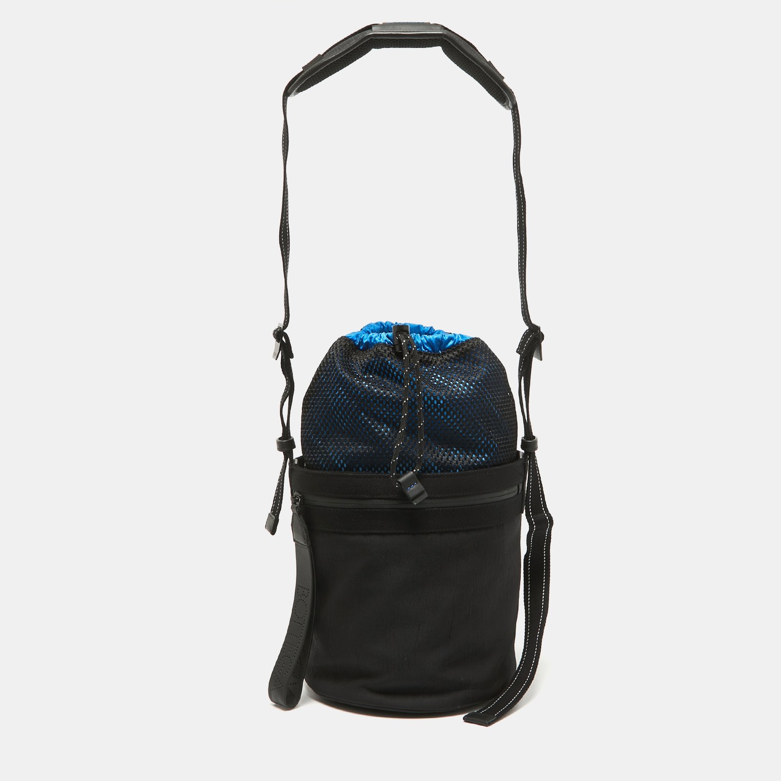 Bottega Veneta Black Nylon Paper Bucket Bag