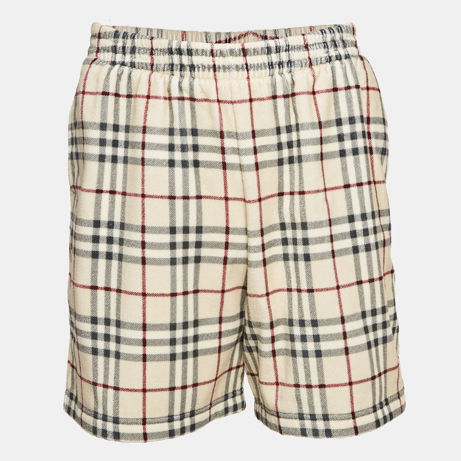 Burberry Brown Debson Checks Terry Cotton Shorts M