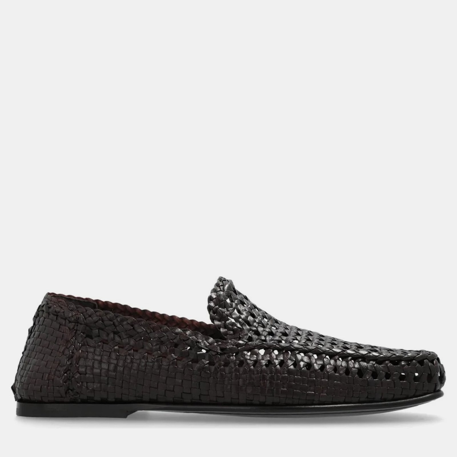 Dolce & Gabbana Brown Hand-woven Driver Loafers IT 41