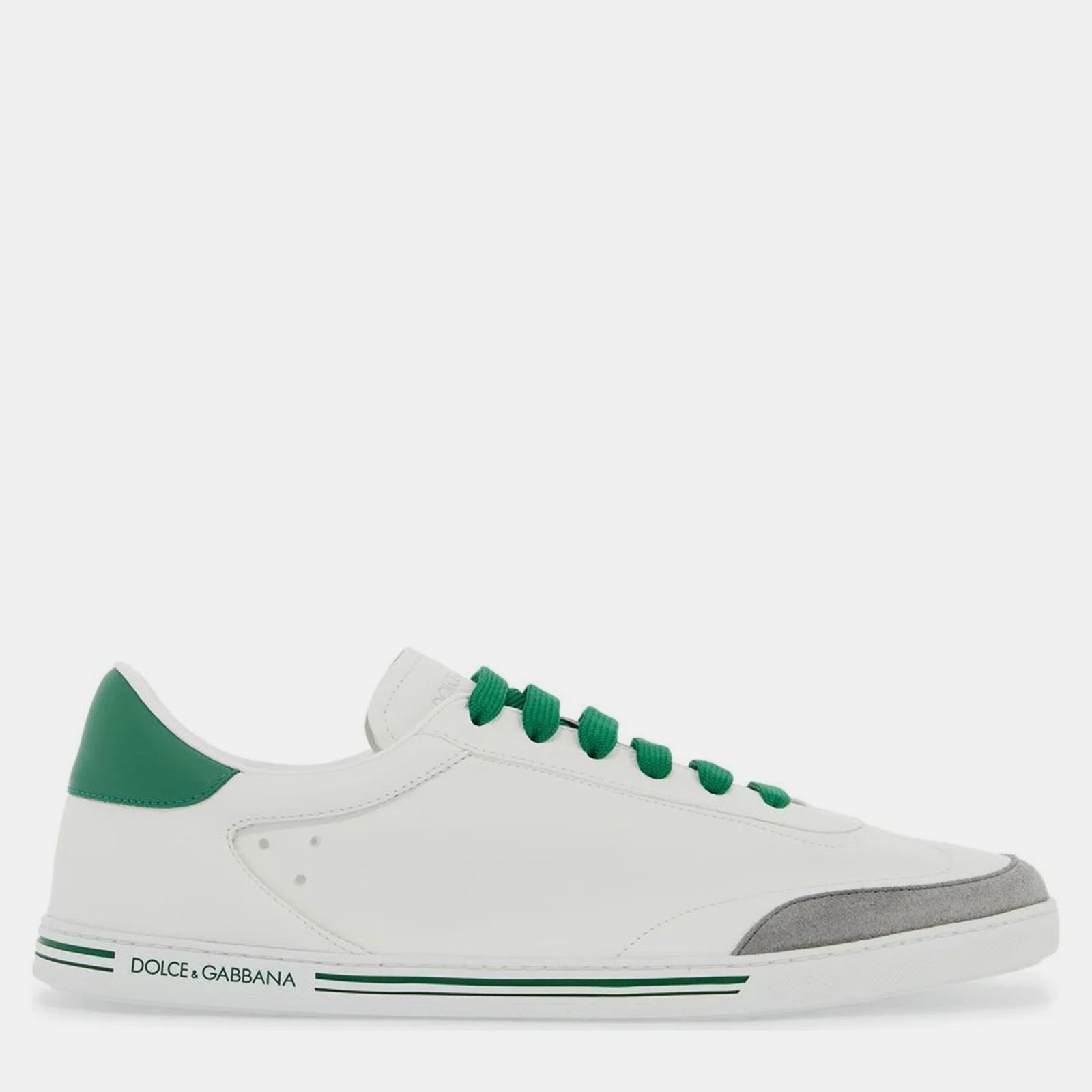 Dolce & Gabbana White/Green Leather Saint Tropez Sneakers IT 41