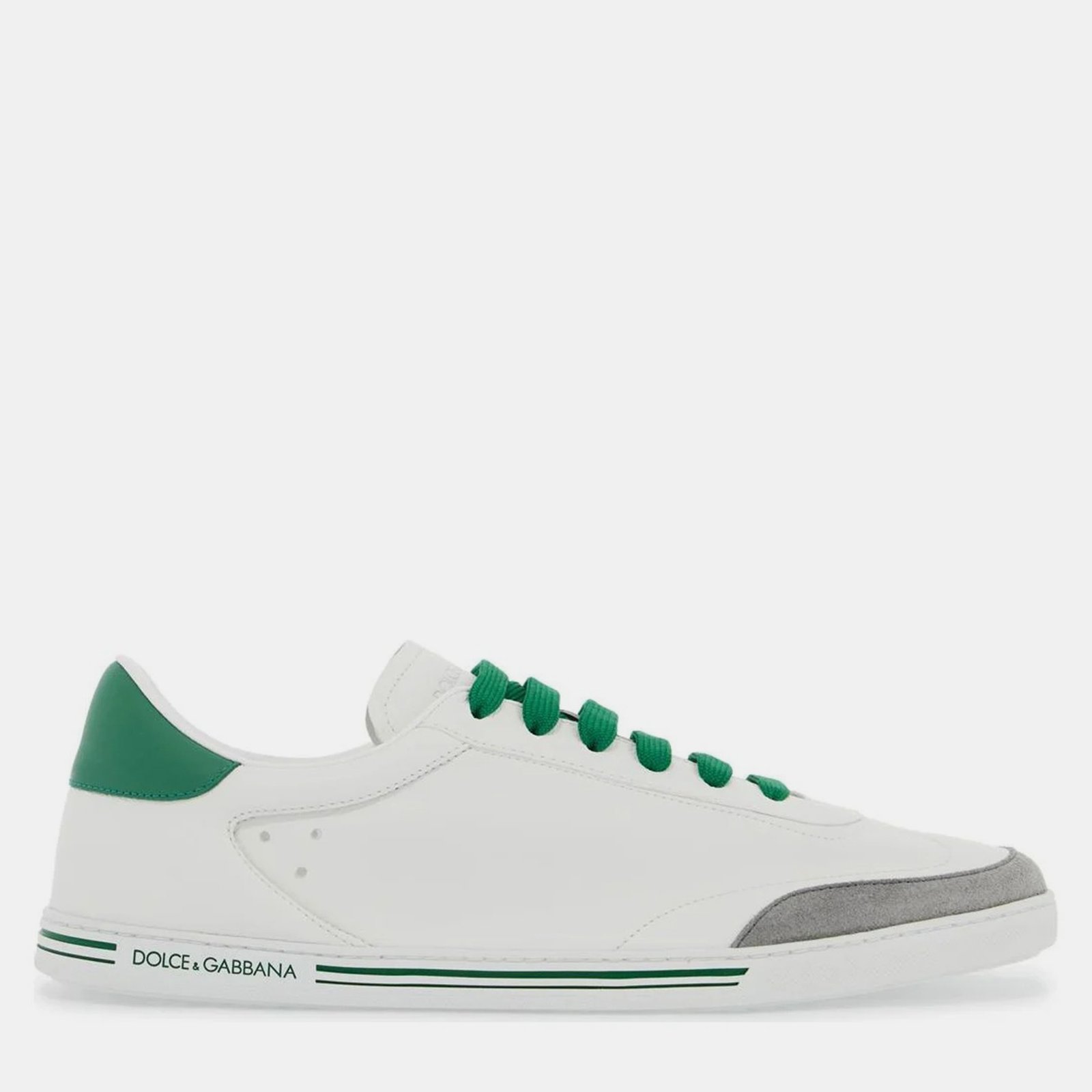 Dolce & Gabbana White/Green Leather Saint Tropez Sneakers IT 43