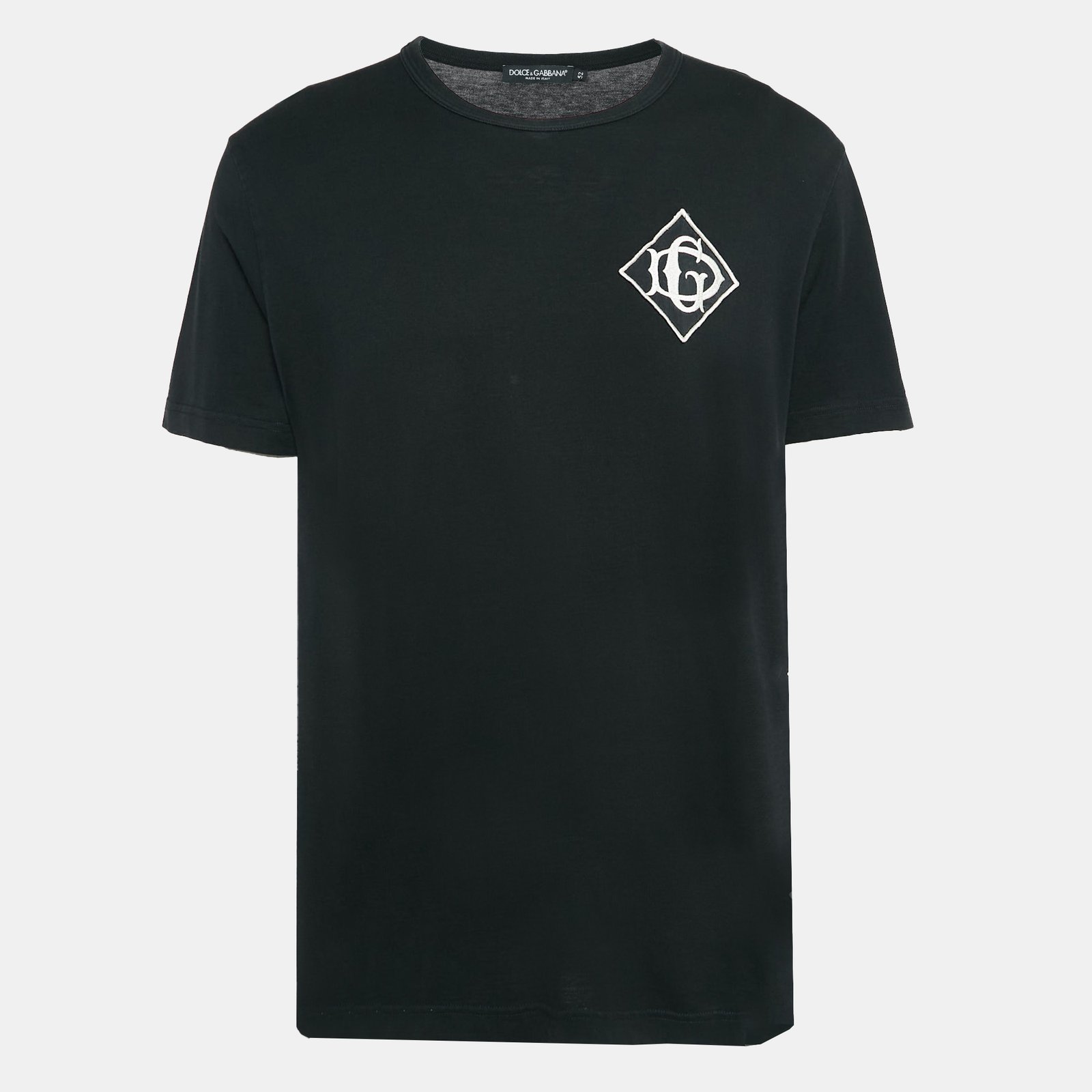 Dolce & Gabbana Black DG Embroidered Jersey T-Shirt XL
