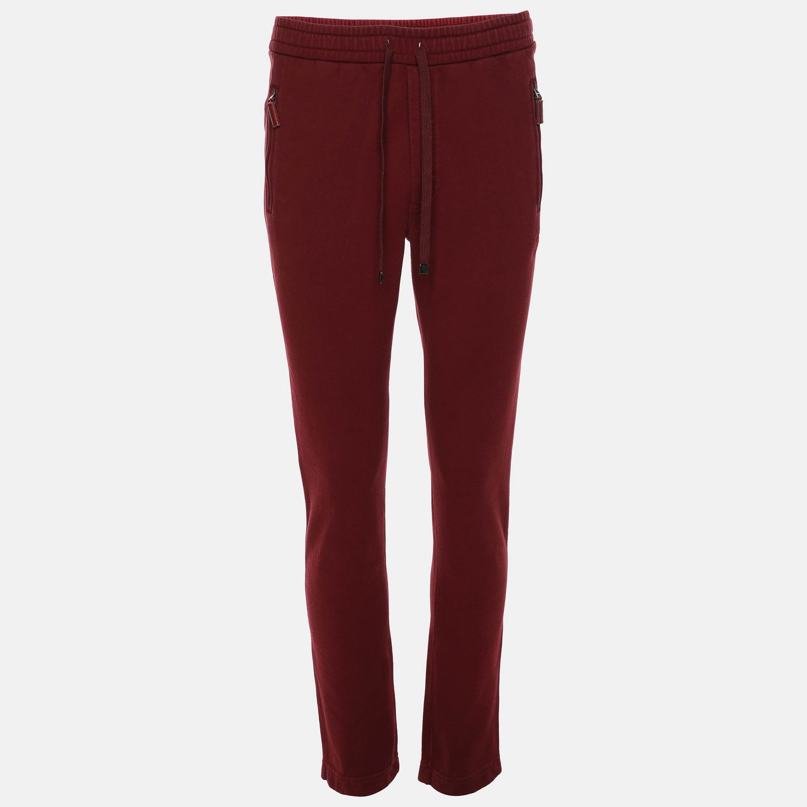 Dolce & Gabbana Burgundy Cotton Drawstring Track Pants XS