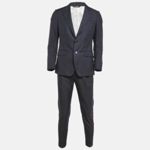 Dolce & Gabbana Navy Blue Wool Sartoria Pants Suit XXS