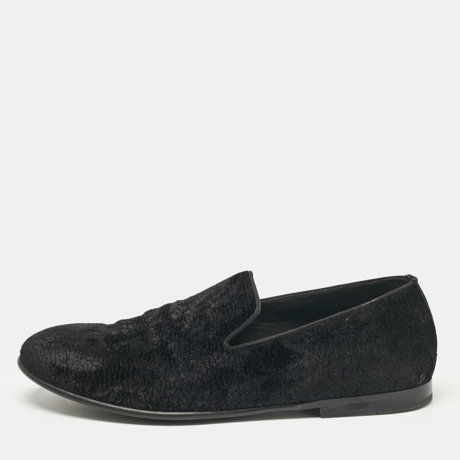 Dolce & Gabbana Black Velvet Smoking Slippers Size 41